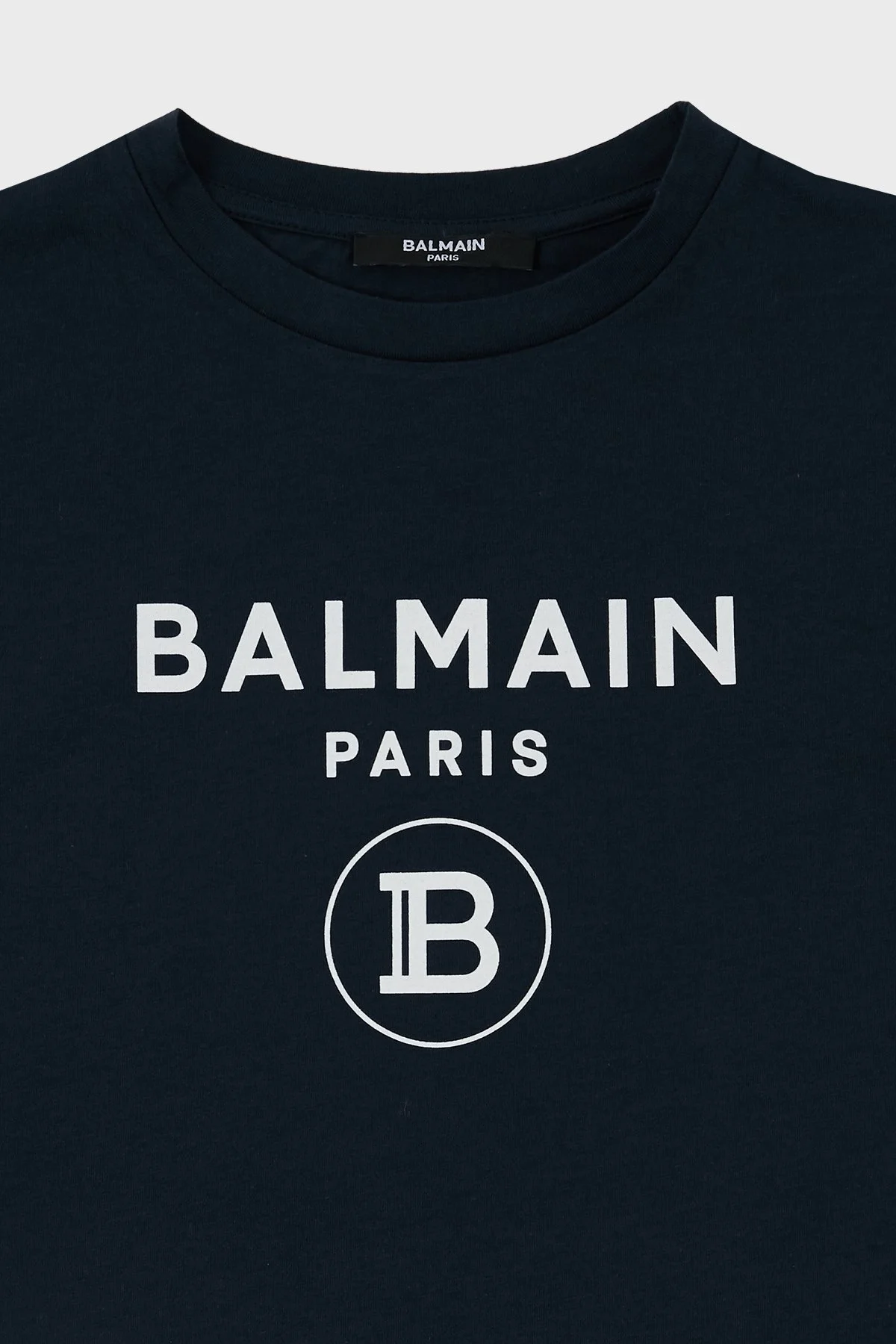 Balmain Pamuklu Bisiklet Yaka Çocuk T Shirt 6M8701 MX030 621BC LACİVERT - 3