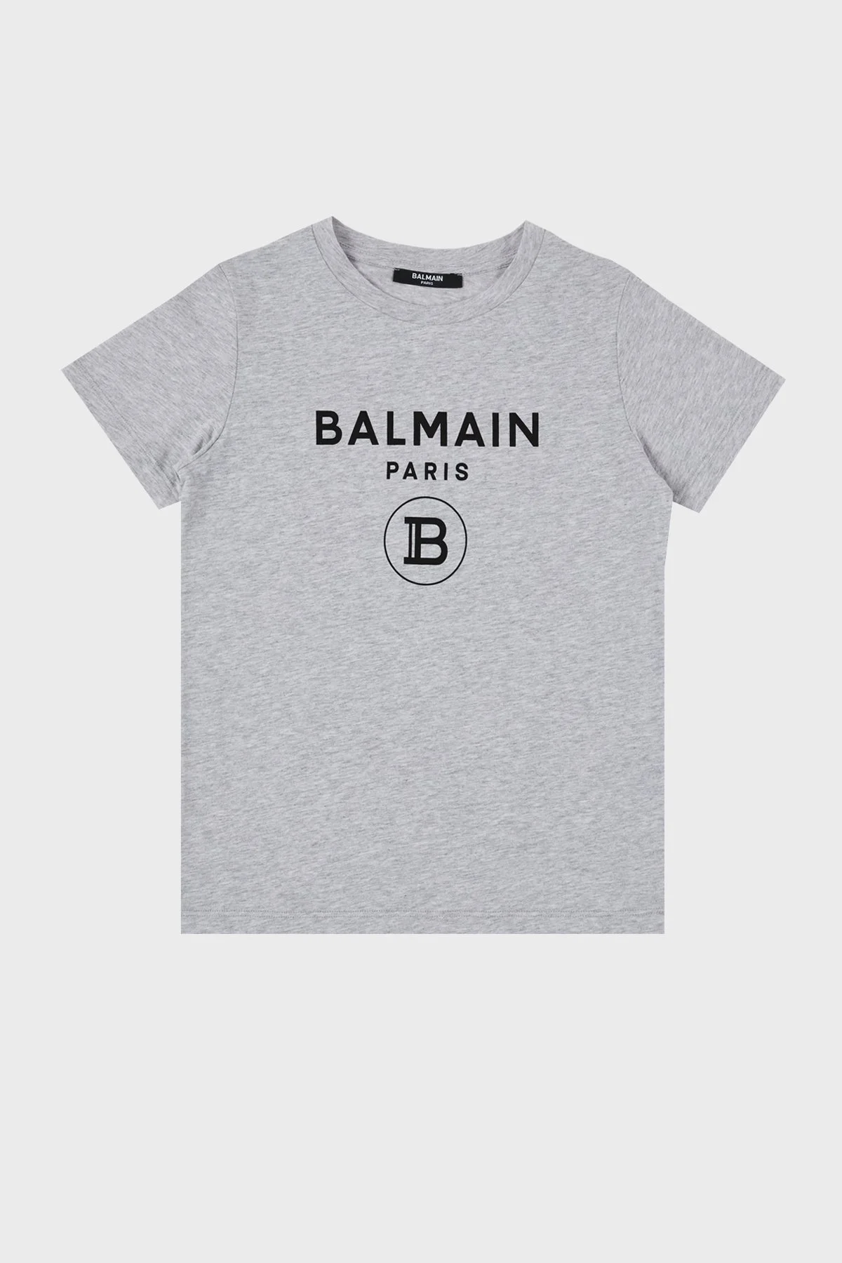 Balmain Pamuklu Bisiklet Yaka Çocuk T Shirt 6M8701 MX030 905NE GRİ - 4