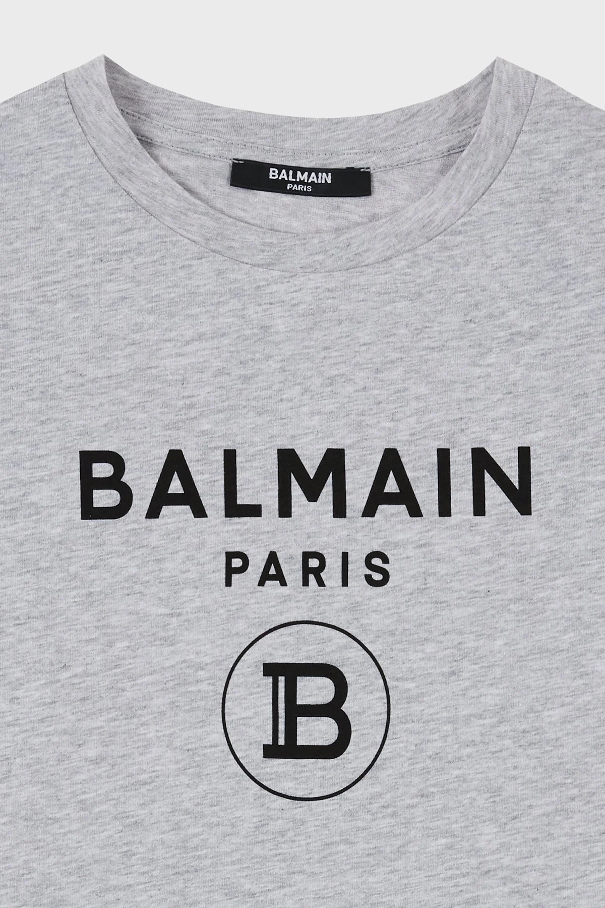 Balmain Pamuklu Bisiklet Yaka Çocuk T Shirt 6M8701 MX030 905NE GRİ - 6