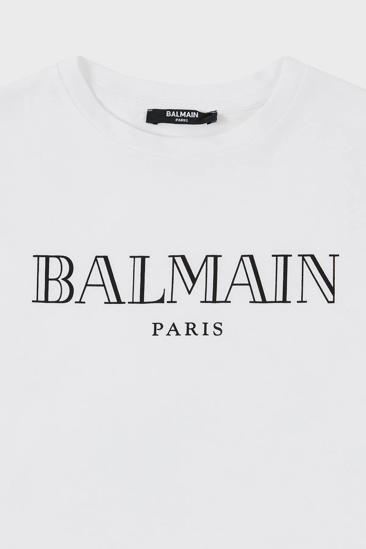 Balmain Pamuklu Bisiklet Yaka Çocuk T Shirt 6M8721 MX030 100 BEYAZ - 6