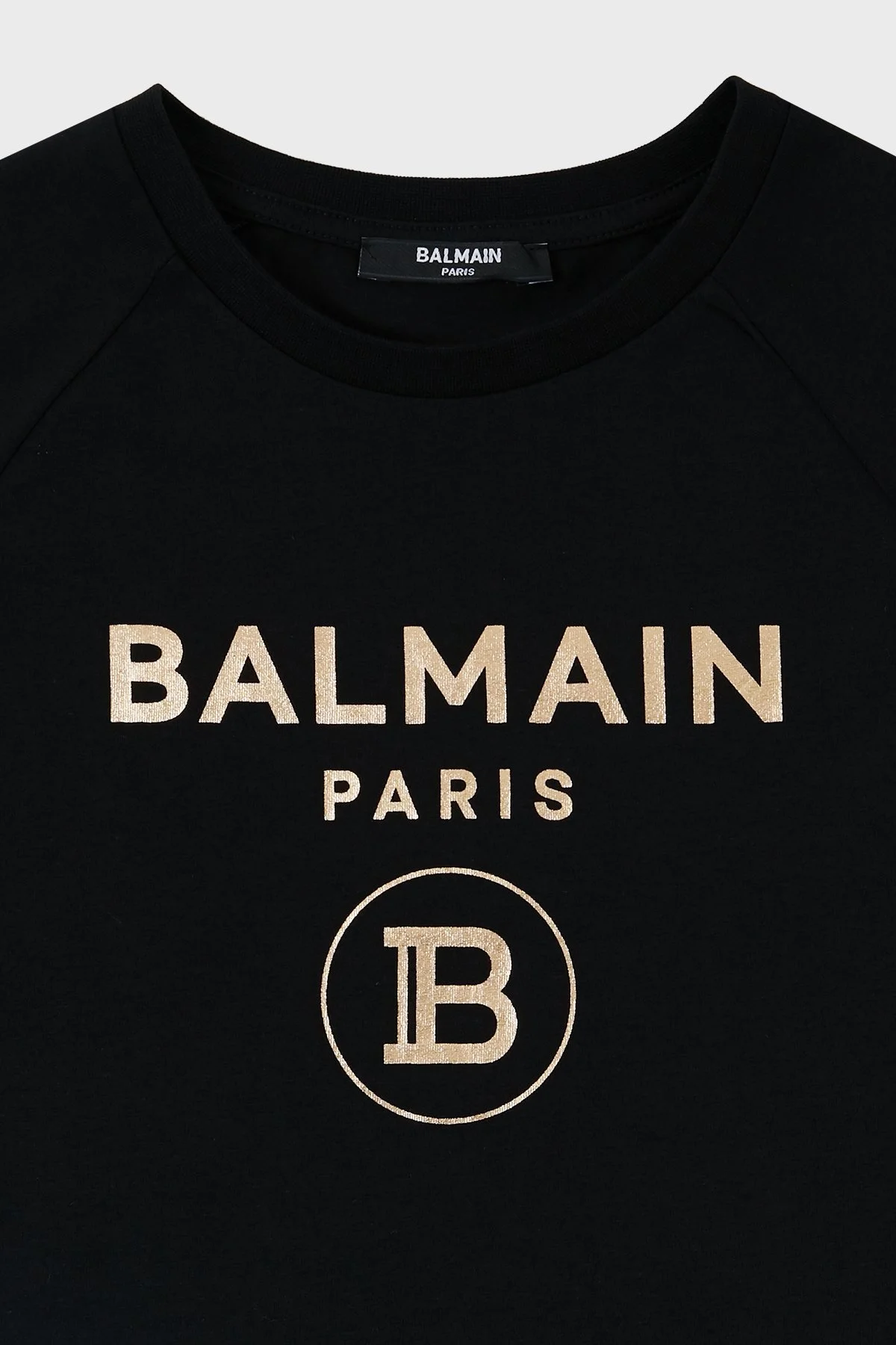 Balmain Pamuklu Bisiklet Yaka Çocuk T Shirt 6O8101 OX390 930OR SİYAH - 6