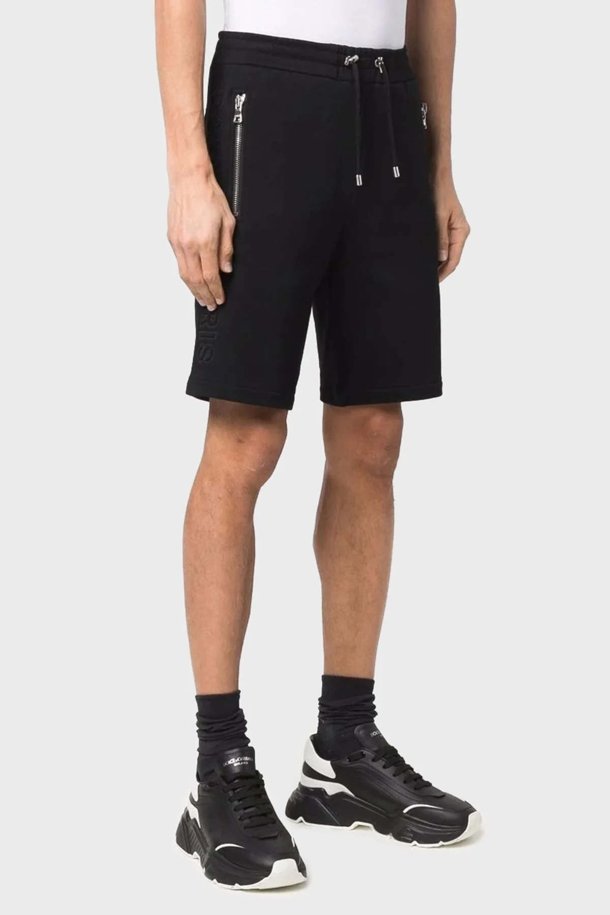 Balmain Pamuklu Loose Fit Cepli Bermuda Erkek Şort XH1OA000BB34 0PA SİYAH - 1