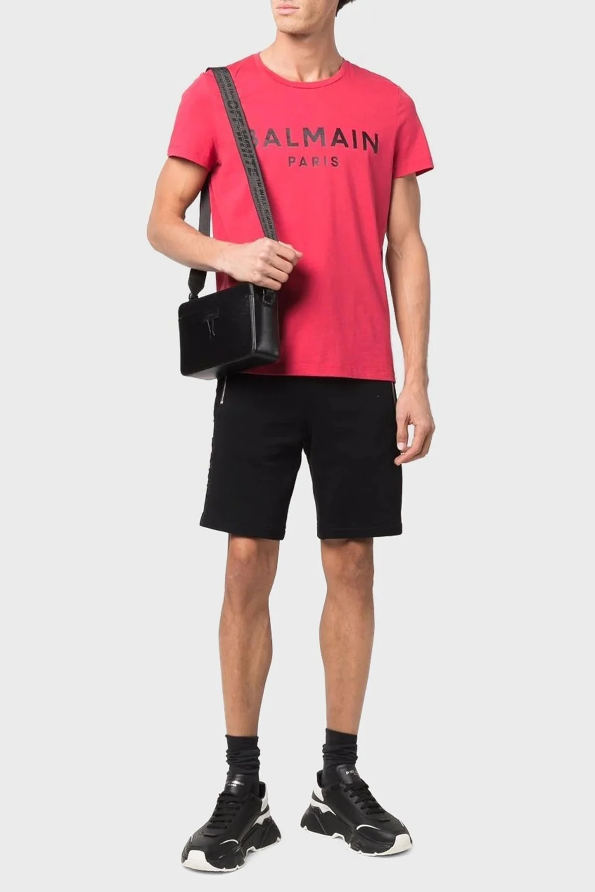 Balmain Pamuklu Loose Fit Cepli Bermuda Erkek Şort XH1OA000BB34 0PA SİYAH - 2