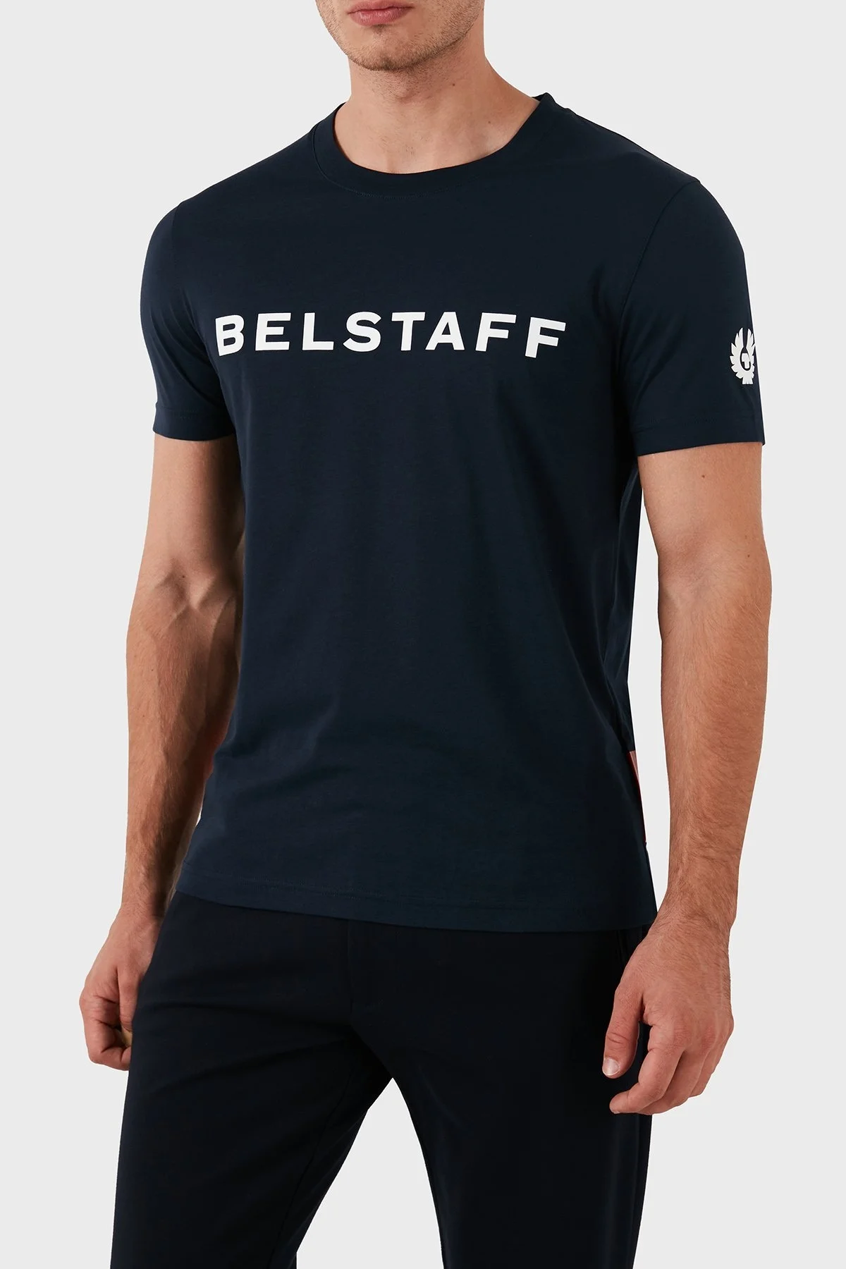 Belstaff % 100 Pamuklu Bisiklet Yaka Erkek T Shirt 71140200 J61A0067 80000 LACİVERT - 4