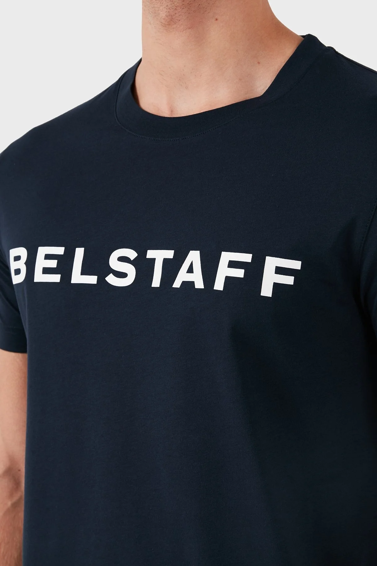 Belstaff % 100 Pamuklu Bisiklet Yaka Erkek T Shirt 71140200 J61A0067 80000 LACİVERT - 6
