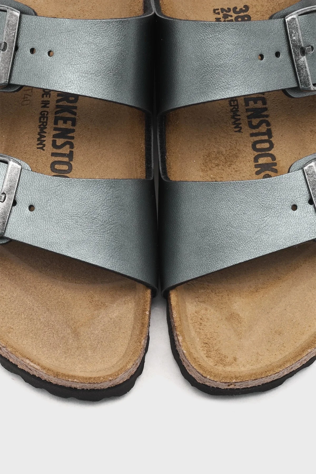 Birkenstock Arizona Bf Hakiki Deri Çift Bantlı Metalik Bayan Terlik 1029224 ANTRASİT - 6