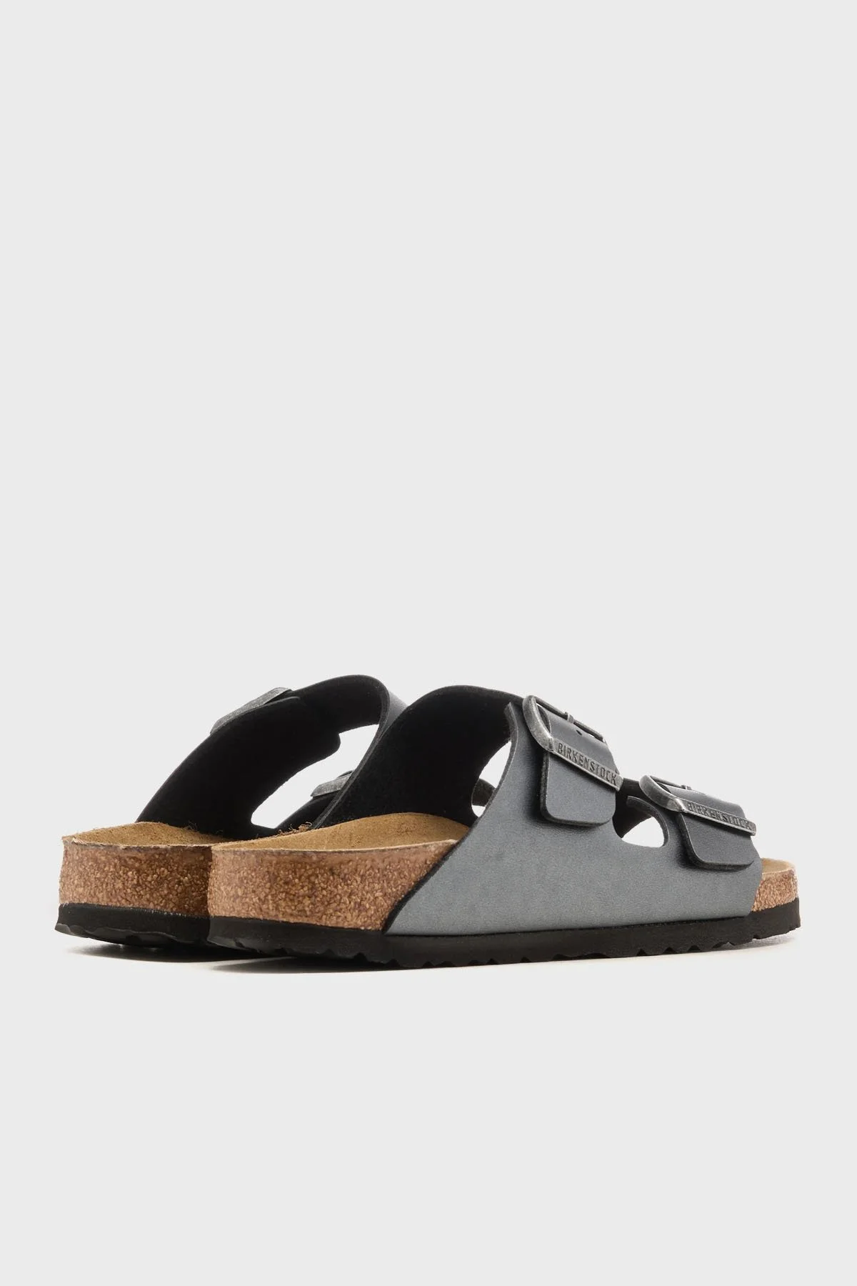 Birkenstock Arizona Bf Hakiki Deri Çift Bantlı Metalik Kadın Terlik 1029224 ANTRASİT - 4