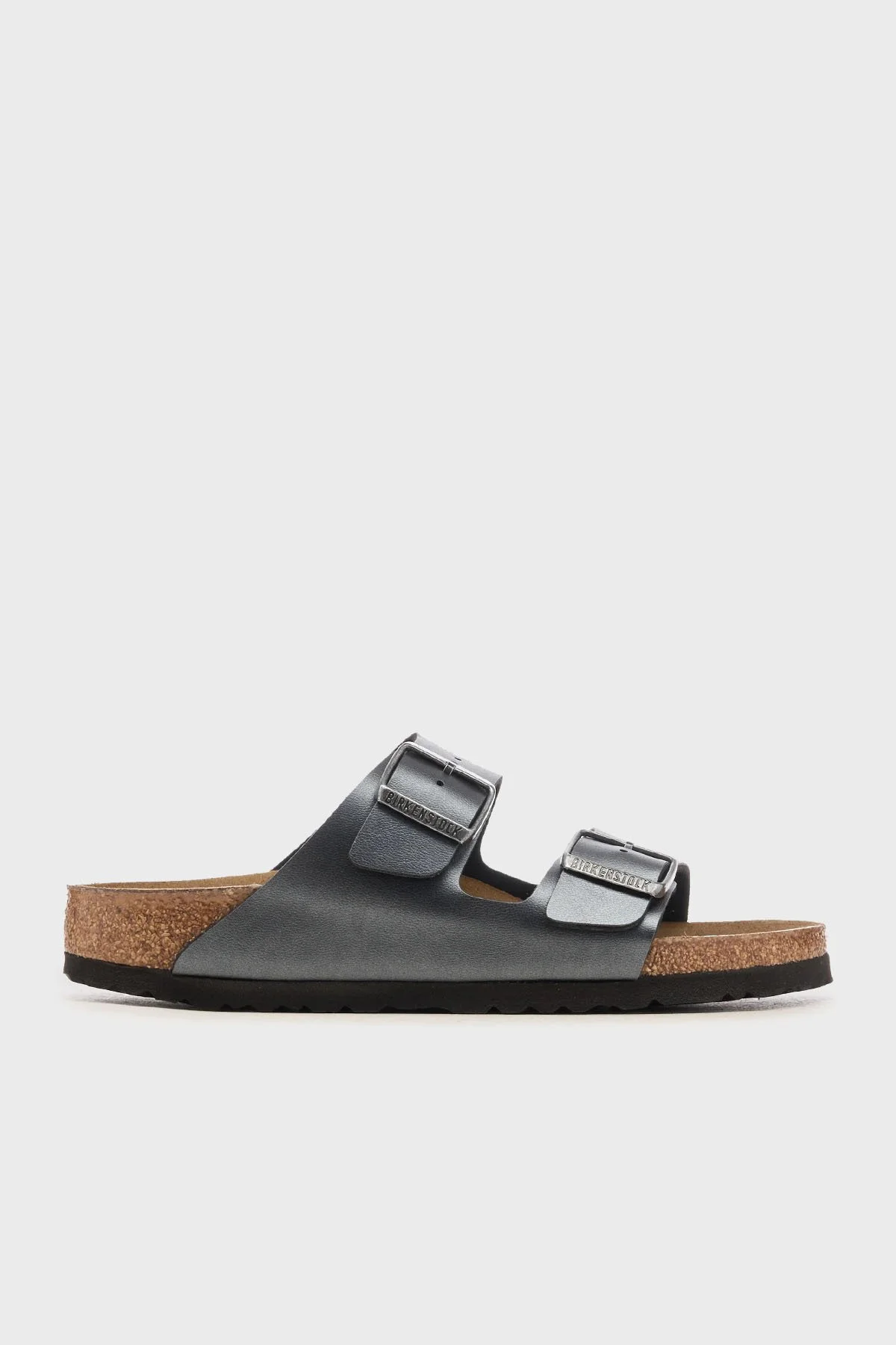 Birkenstock Arizona Bf Hakiki Deri Çift Bantlı Metalik Kadın Terlik 1029224 ANTRASİT - 1