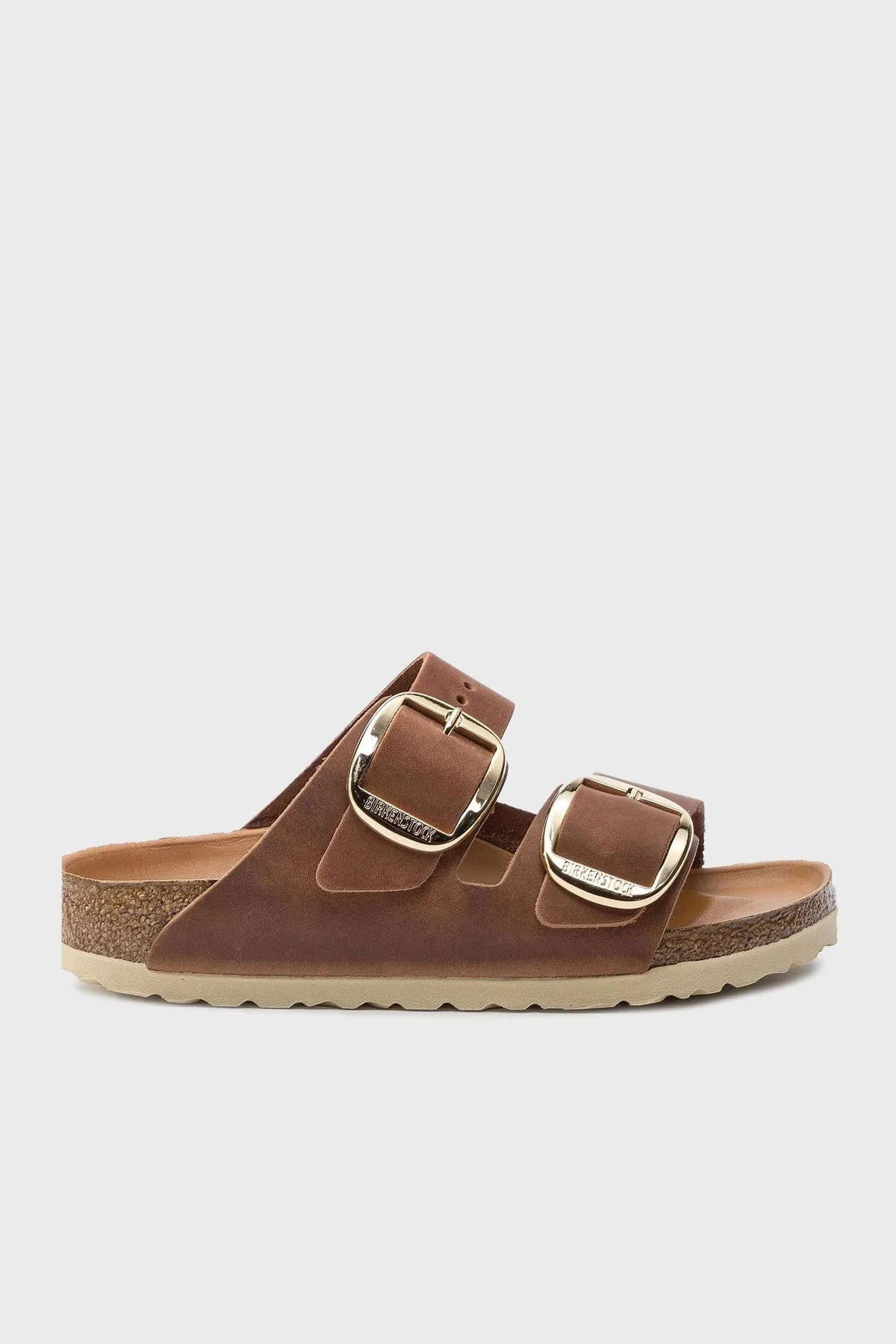 Birkenstock Arizona Big Buckle Leoi % 100 Deri Çift Bantlı Bayan Terlik 1011073 KONYAK - 1