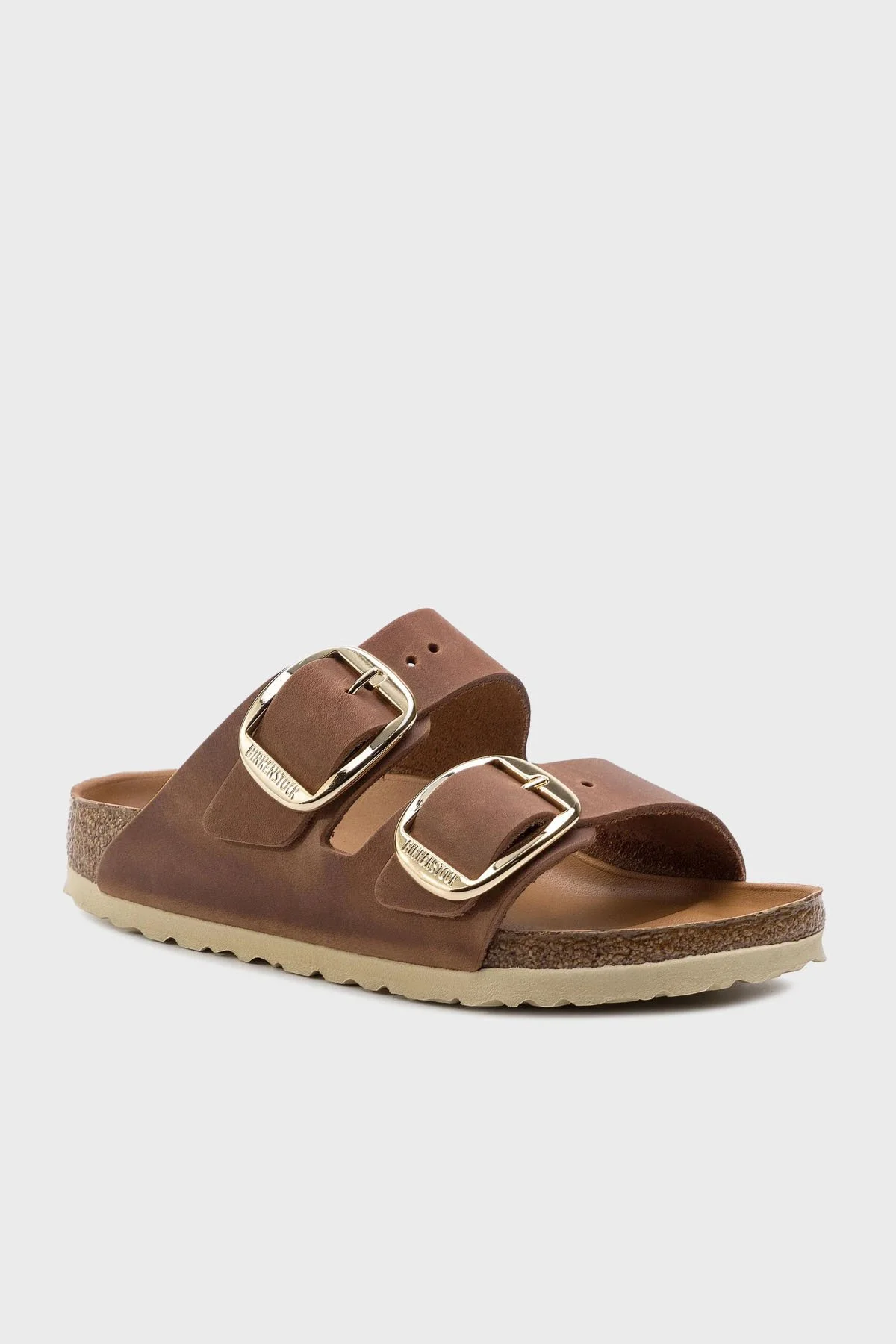 Birkenstock Arizona Big Buckle Leoi % 100 Deri Çift Bantlı Kadın Terlik 1011073 KONYAK - 3