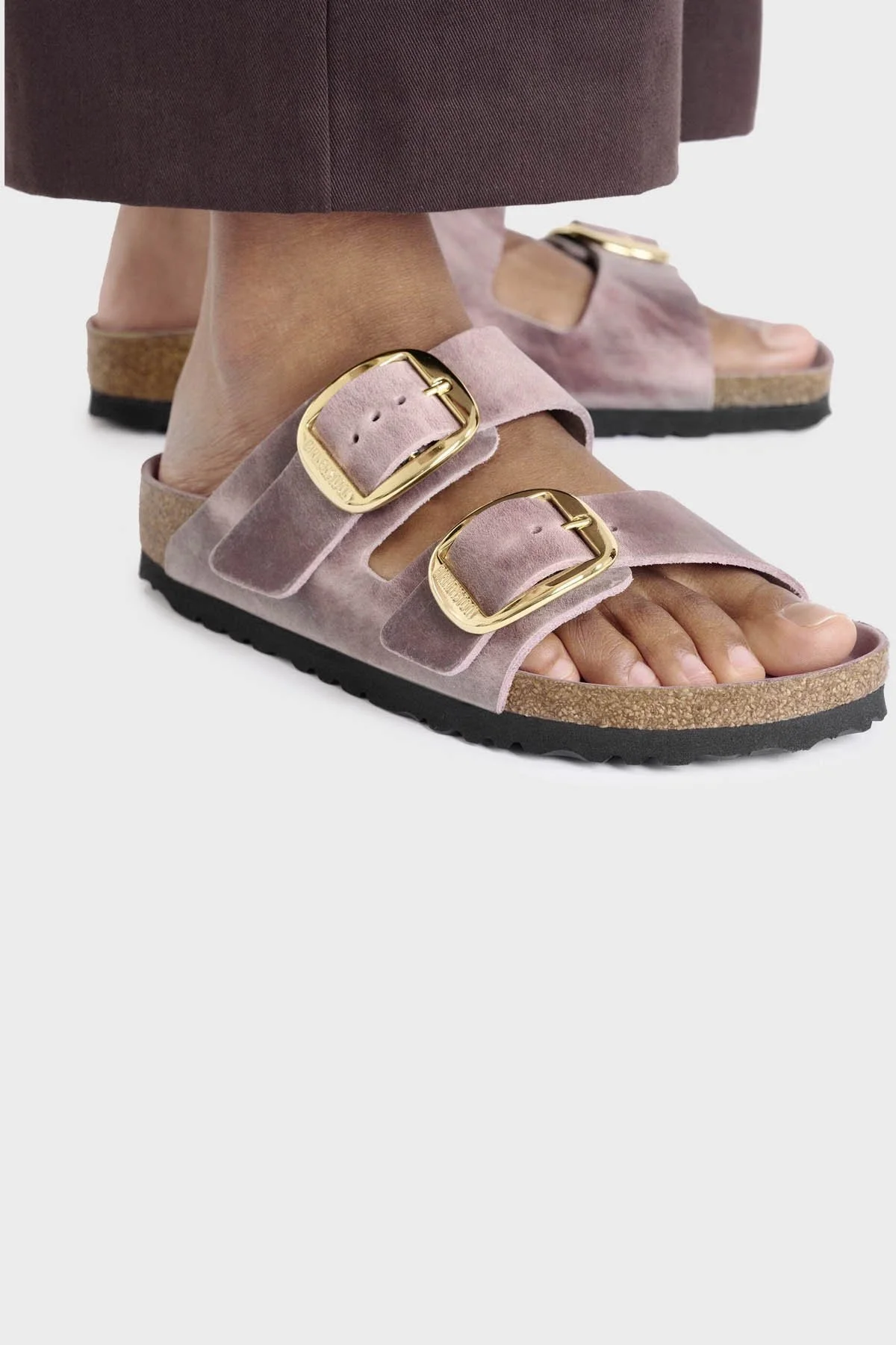 Birkenstock Arizona Big Buckle Leoli Hakiki Deri Ayarlanabilir Tokalı Bayan Terlik 1029267 LAVANTA - 9