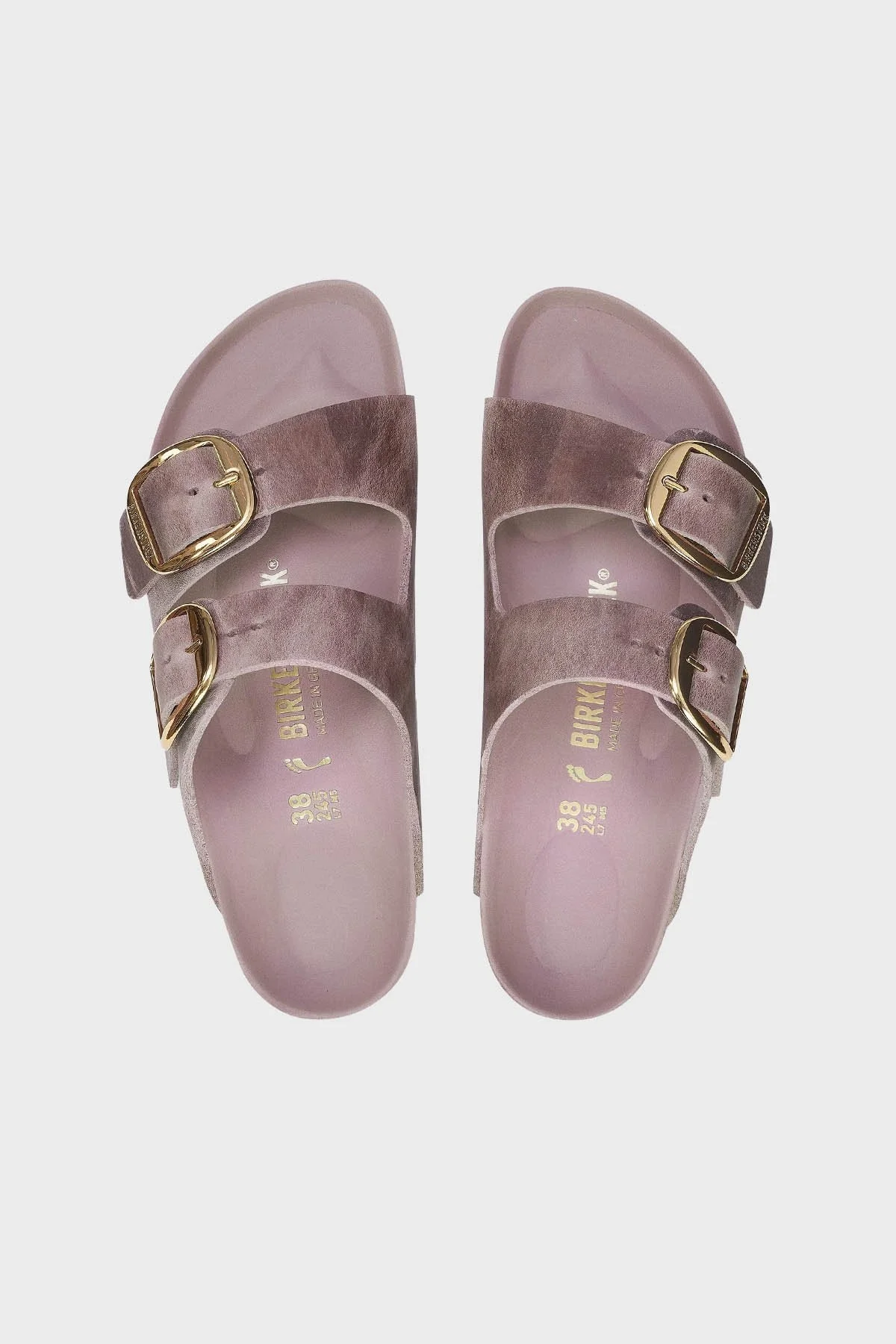 Birkenstock Arizona Big Buckle Leoli Hakiki Deri Ayarlanabilir Tokalı Bayan Terlik 1029267 LAVANTA - 12