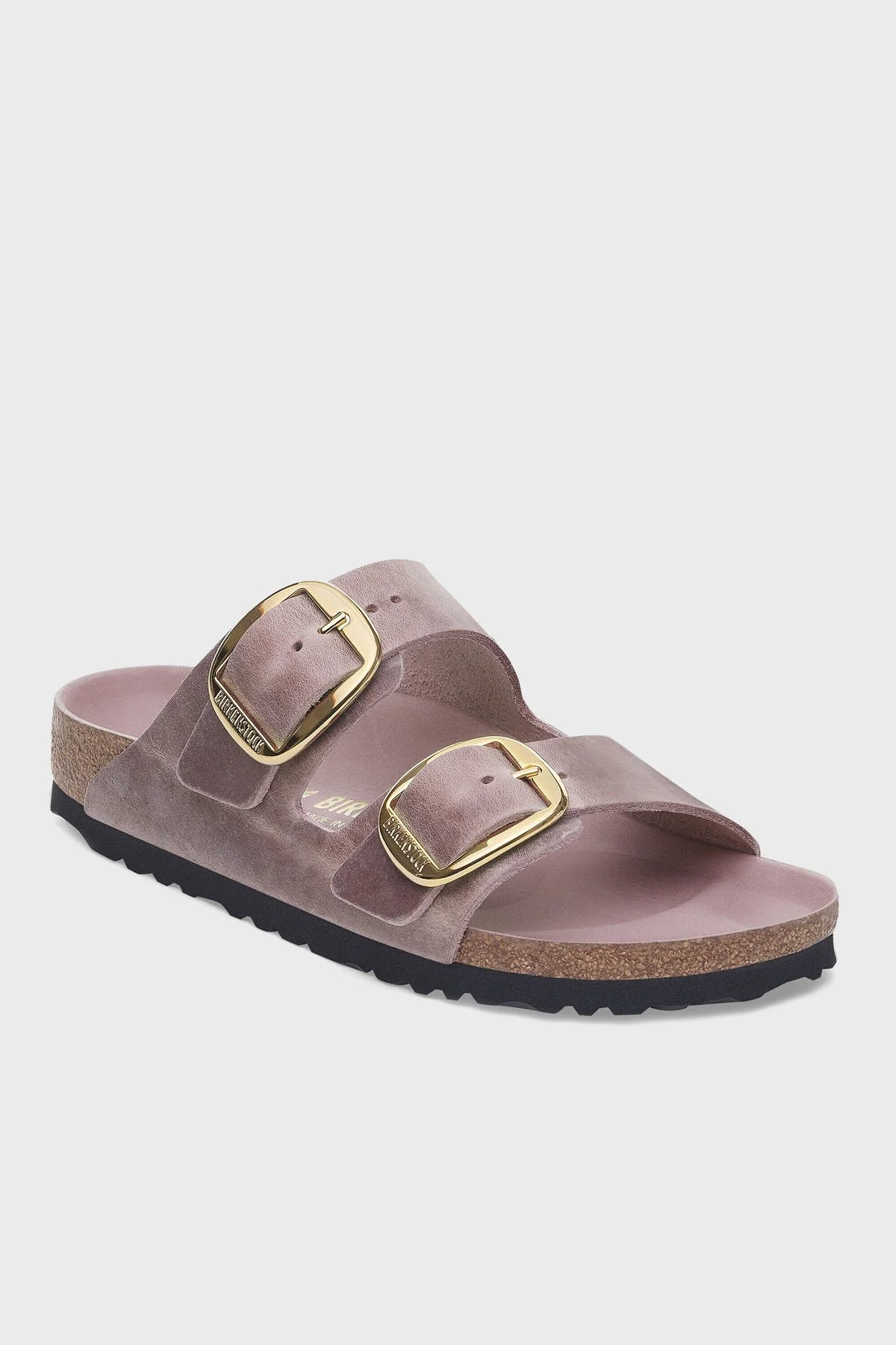 Birkenstock Arizona Big Buckle Leoli Hakiki Deri Ayarlanabilir Tokalı Kadın Terlik 1029267 LAVANTA - 4