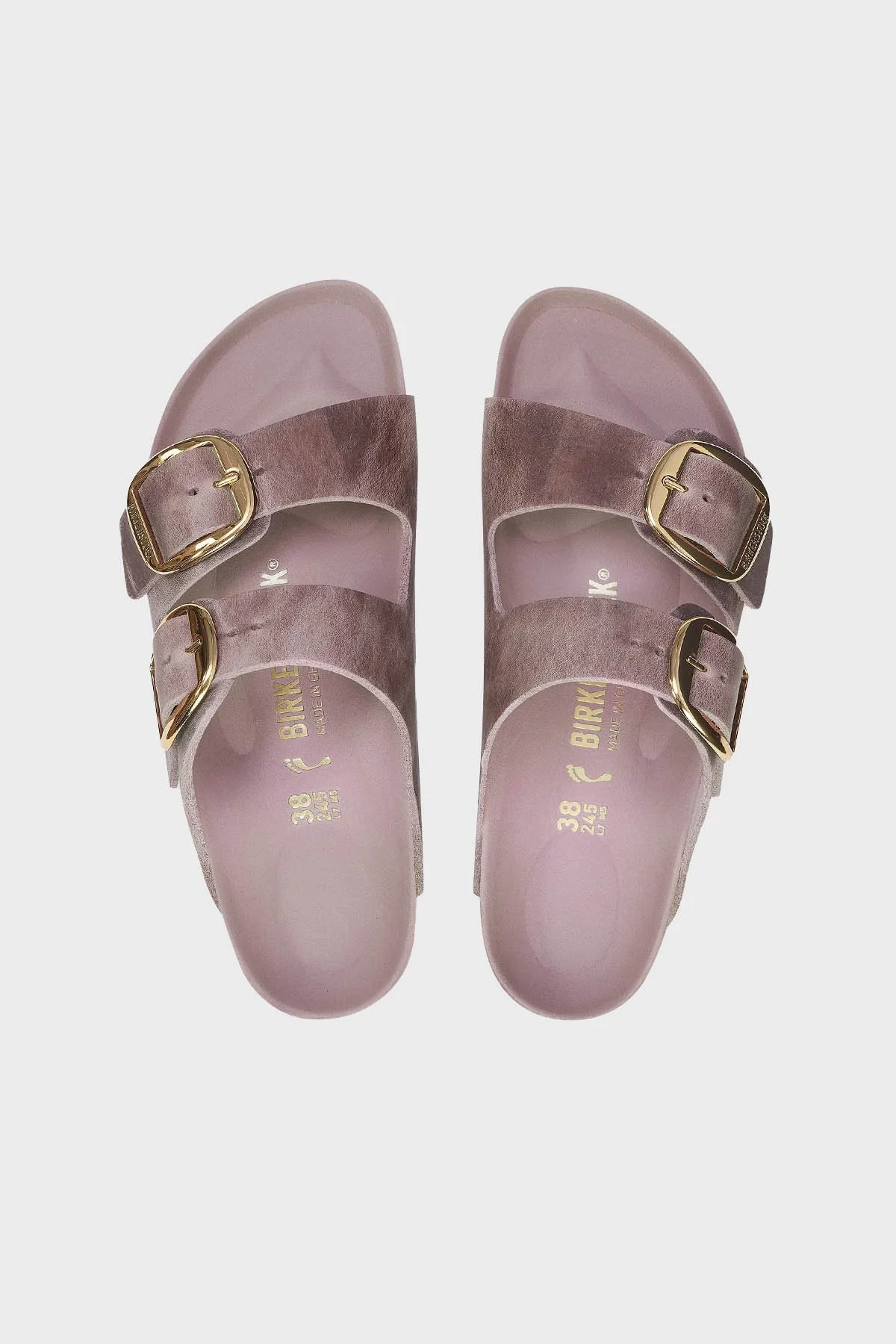 Birkenstock Arizona Big Buckle Leoli Hakiki Deri Ayarlanabilir Tokalı Kadın Terlik 1029267 LAVANTA - 6