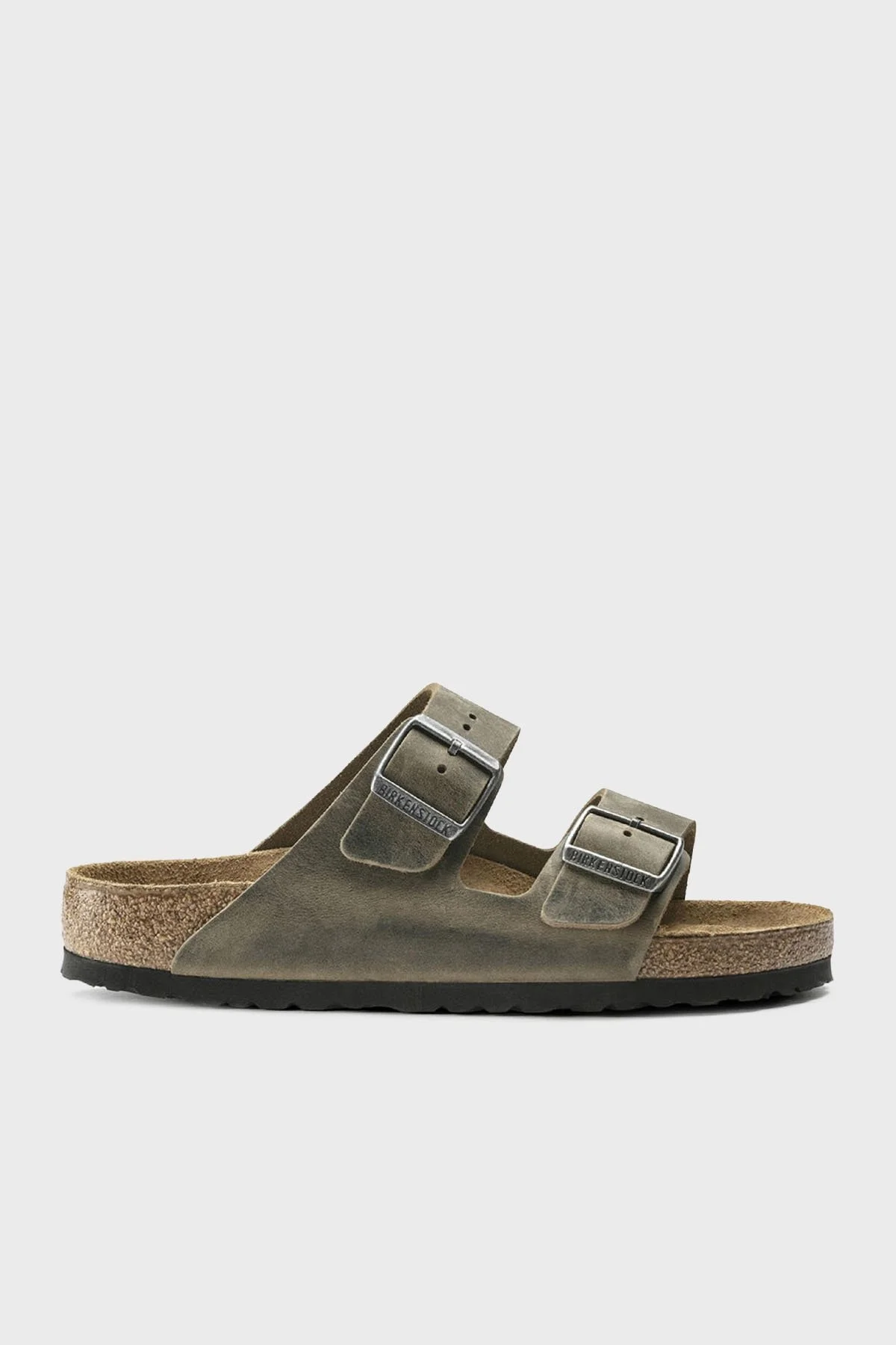 Birkenstock Arizona Sfb Deri Çift Bantlı Unisex Terlik 1019377 KOYU HAKİ - 1