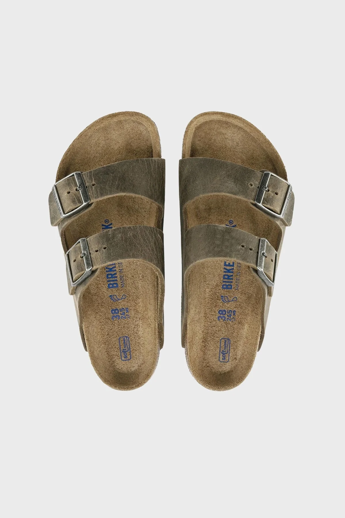 Birkenstock Arizona Sfb Deri Çift Bantlı Unisex Terlik 1019377 KOYU HAKİ - 4