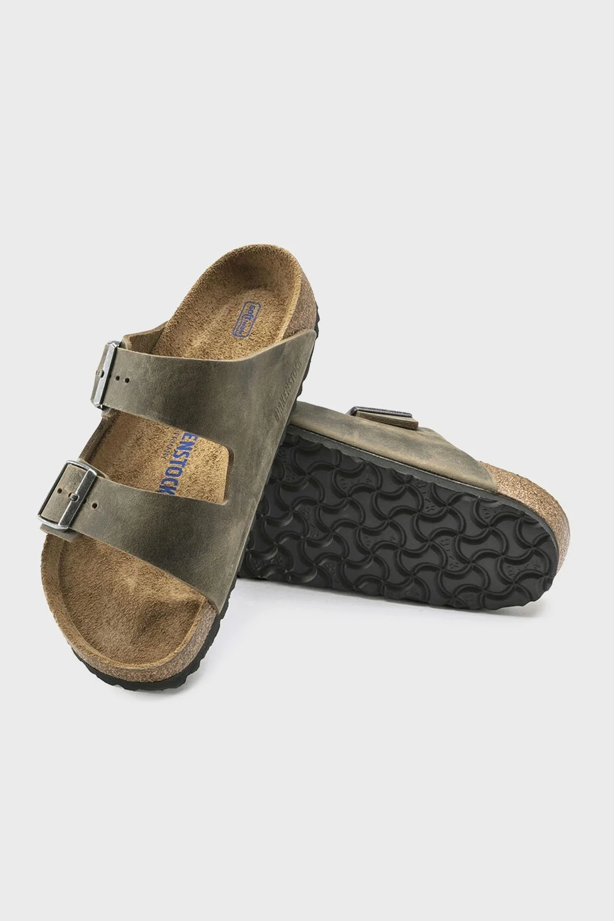 Birkenstock Arizona Sfb Deri Çift Bantlı Unisex Terlik 1019377 KOYU HAKİ - 5
