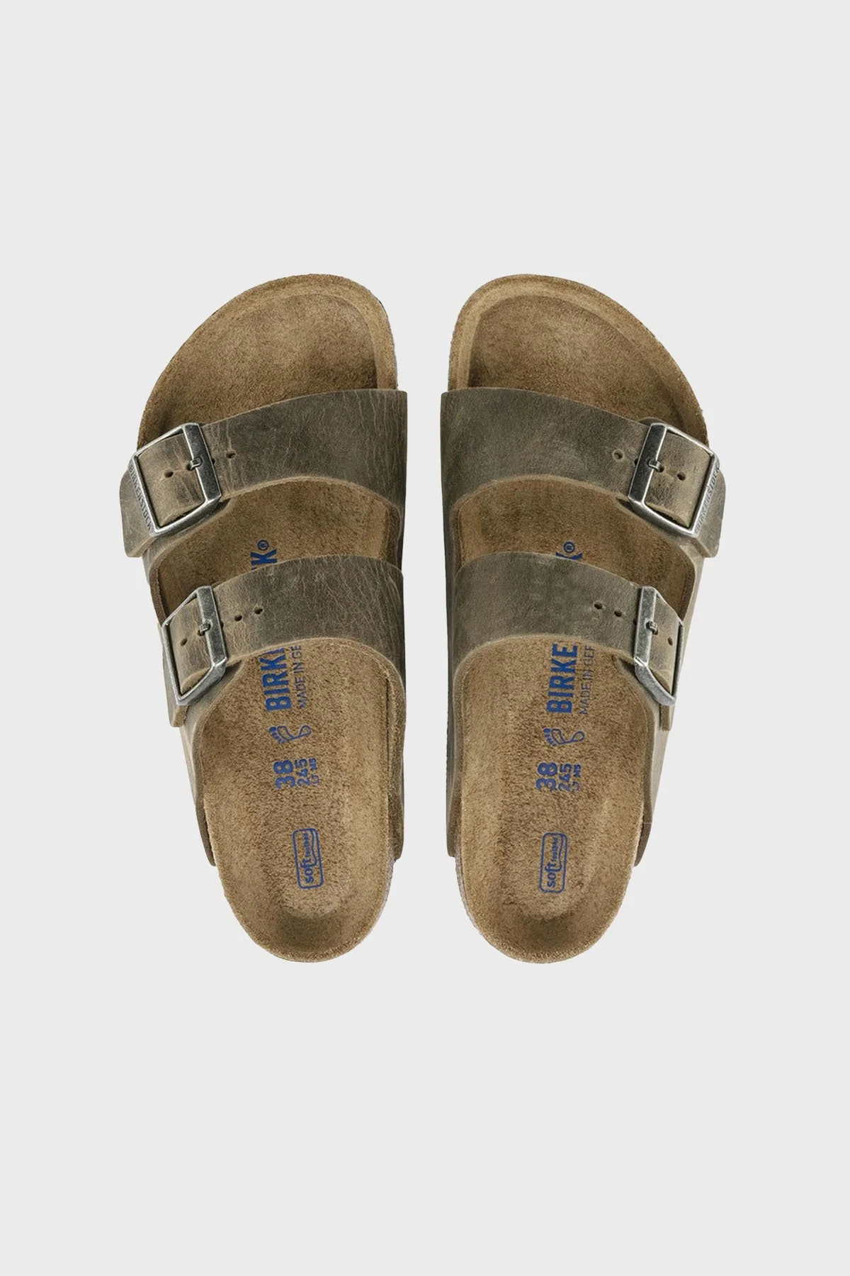 Birkenstock Arizona Sfb Deri Çift Bantlı Unisex Terlik 1019377 KOYU HAKİ - 4