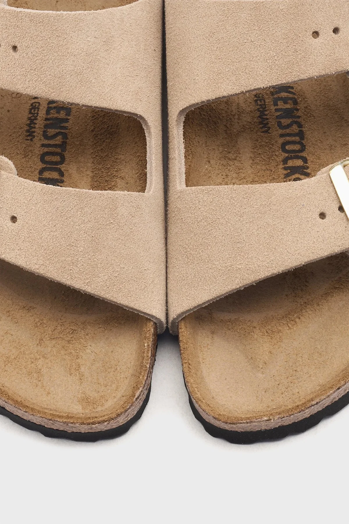 Birkenstock Arizona Vl Çift Bantlı Süet Kadın Terlik 1029260 BEJ - 6