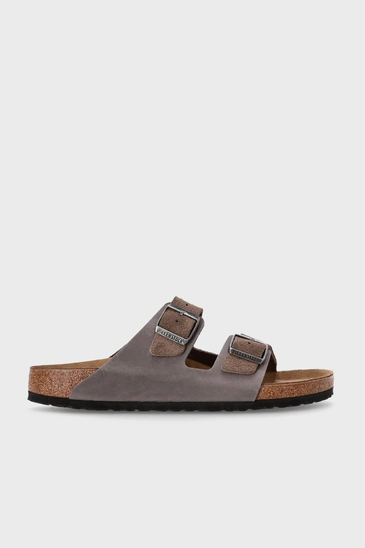 Birkenstock Arizona Vl Leoı Çift Bantlı Süet Erkek Terlik 1029167 Gri-Kahve - 1