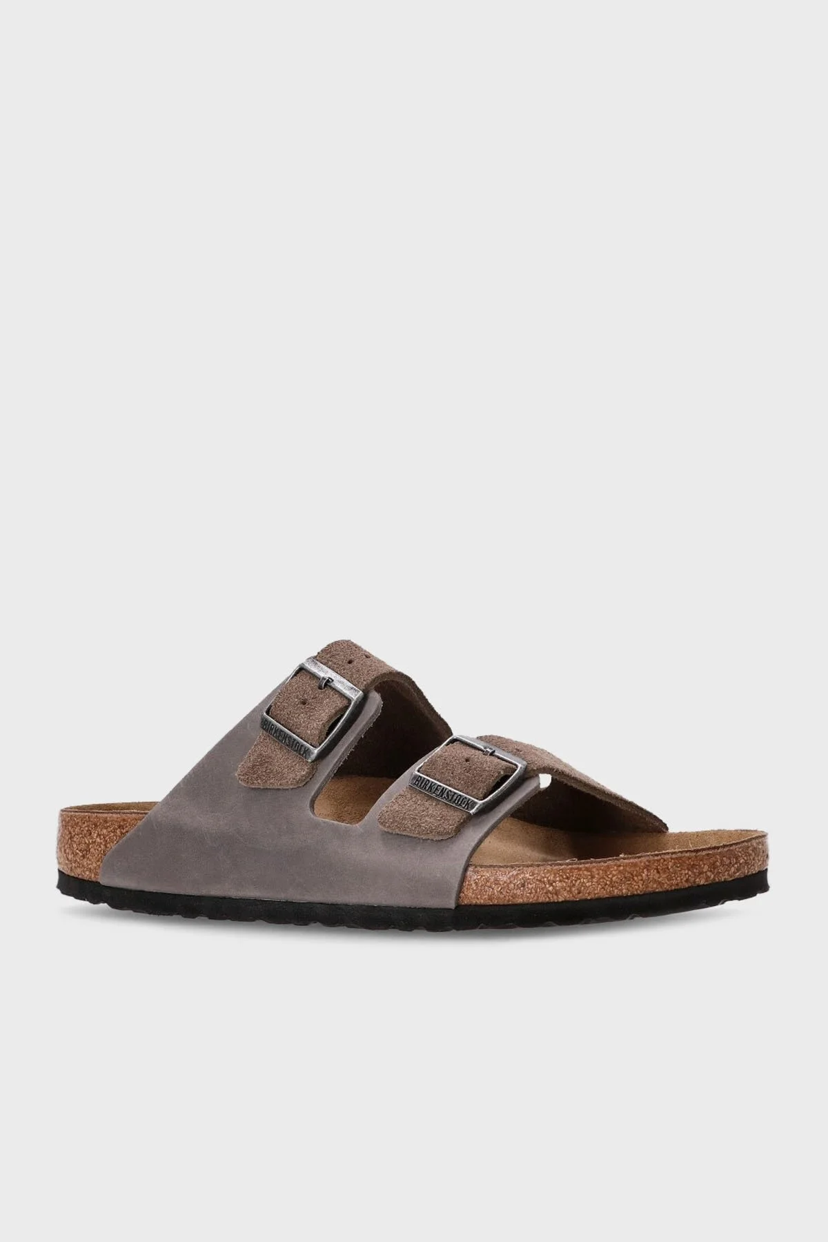 Birkenstock Arizona Vl Leoı Çift Bantlı Süet Erkek Terlik 1029167 Gri-Kahve - 4