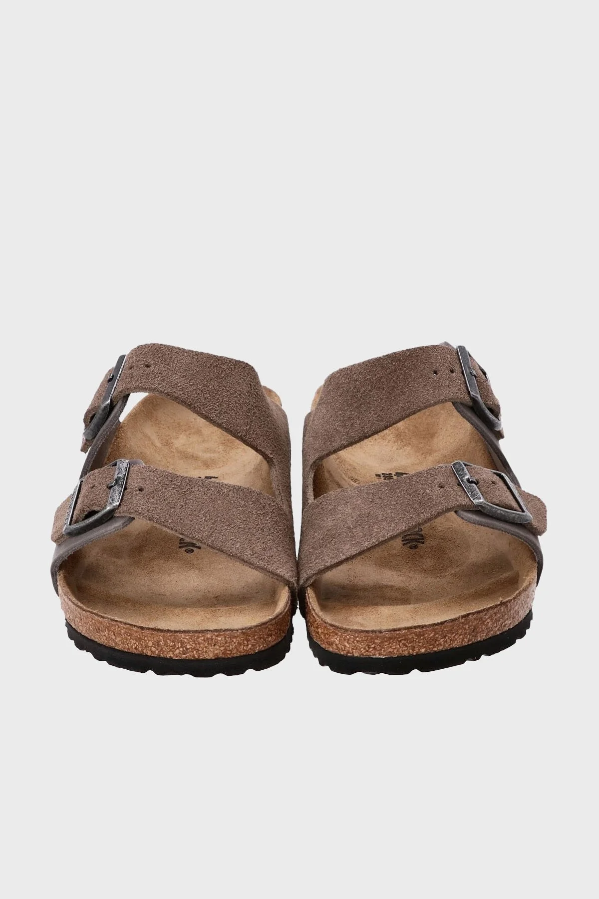 Birkenstock Arizona Vl Leoı Çift Bantlı Süet Erkek Terlik 1029167 Gri-Kahve - 5