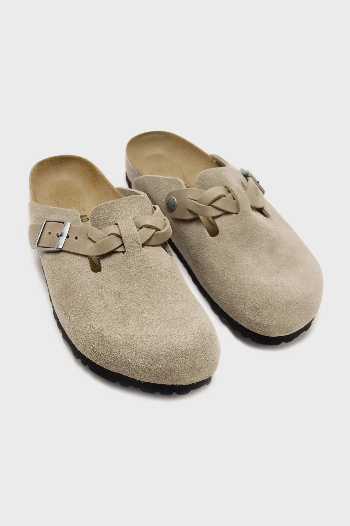 Birkenstock Boston Braided Kemer Detaylı Süet Bayan Terlik 1026694 AÇIK YEŞİL - 3