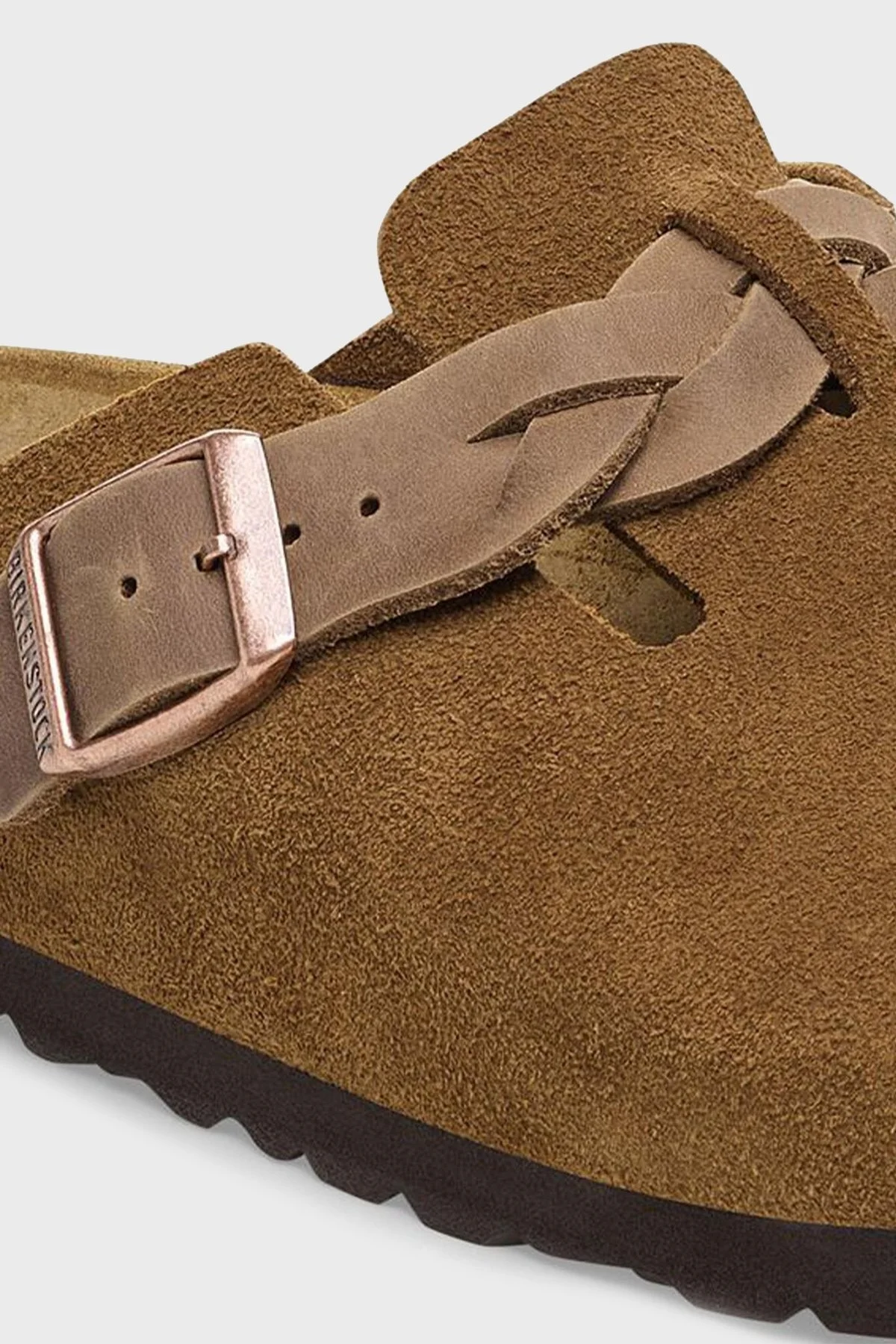 Birkenstock Boston Braided Kemer Detaylı Süet Bayan Terlik 1026713 VİZON - 5