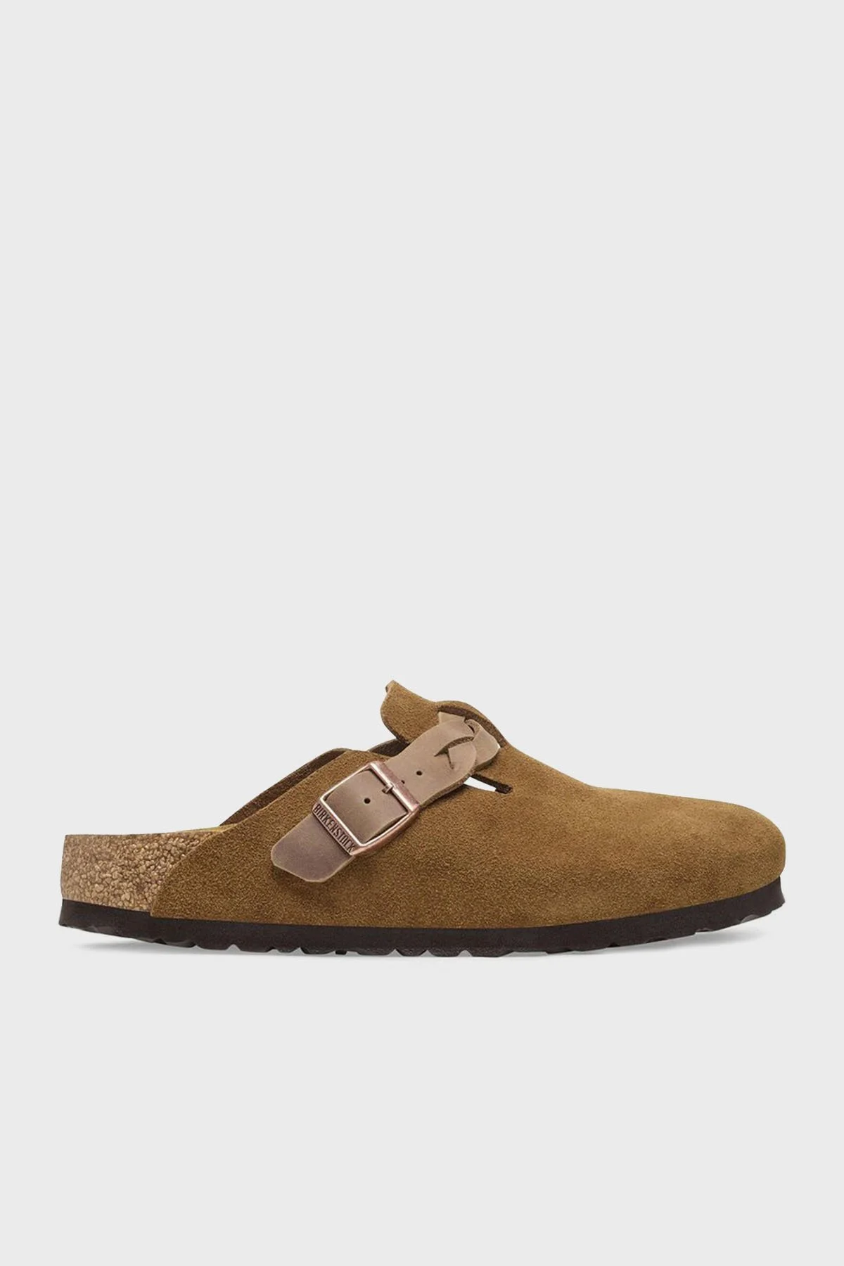 Birkenstock Boston Braided Kemer Detaylı Süet Kadın Terlik 1026713 VİZON - 1