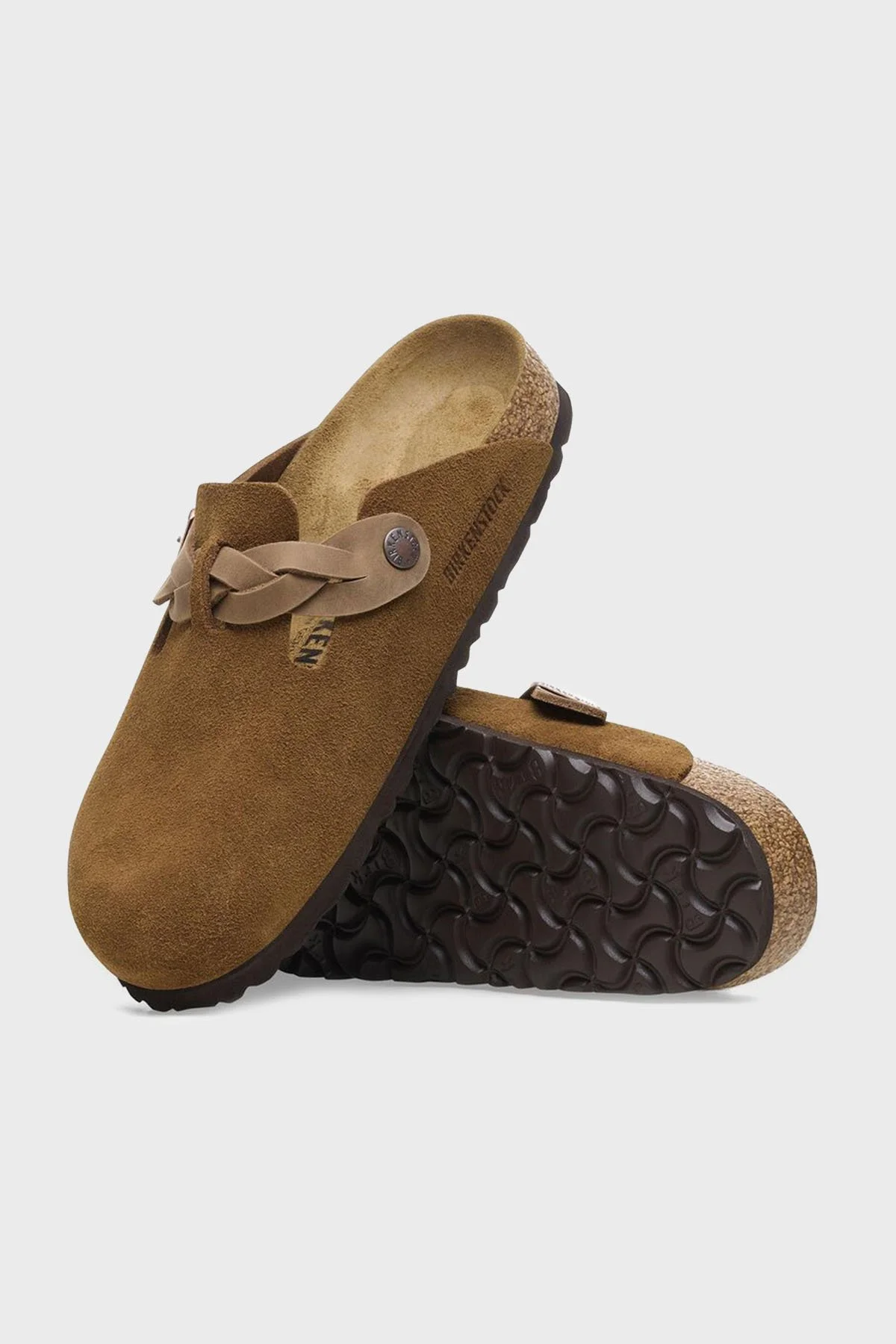 Birkenstock Boston Braided Kemer Detaylı Süet Kadın Terlik 1026713 VİZON - 4