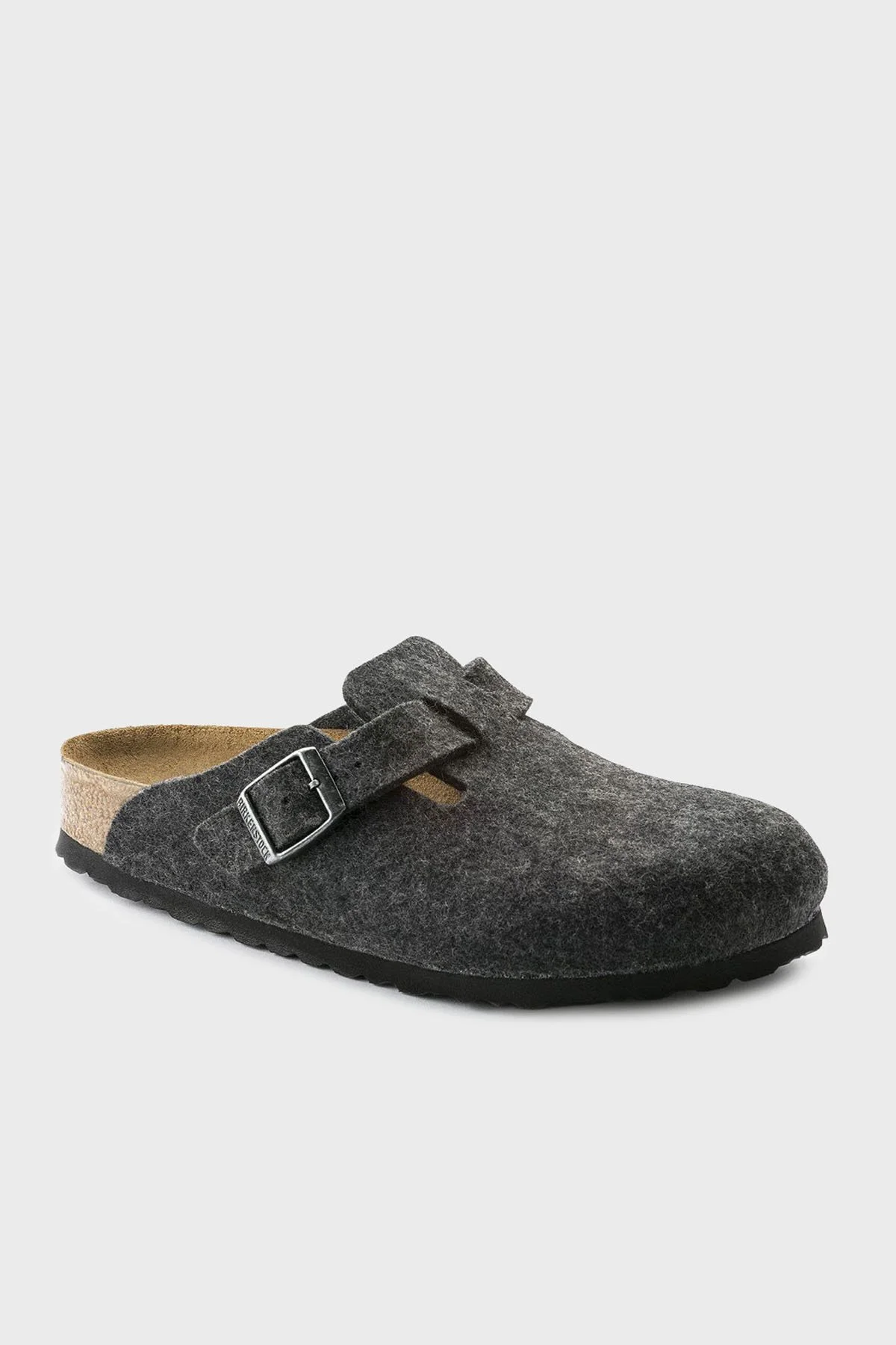 Birkenstock Boston Deri Kemer Detaylı Kapalı Unisex Terlik 160373 ANTRASİT - 6