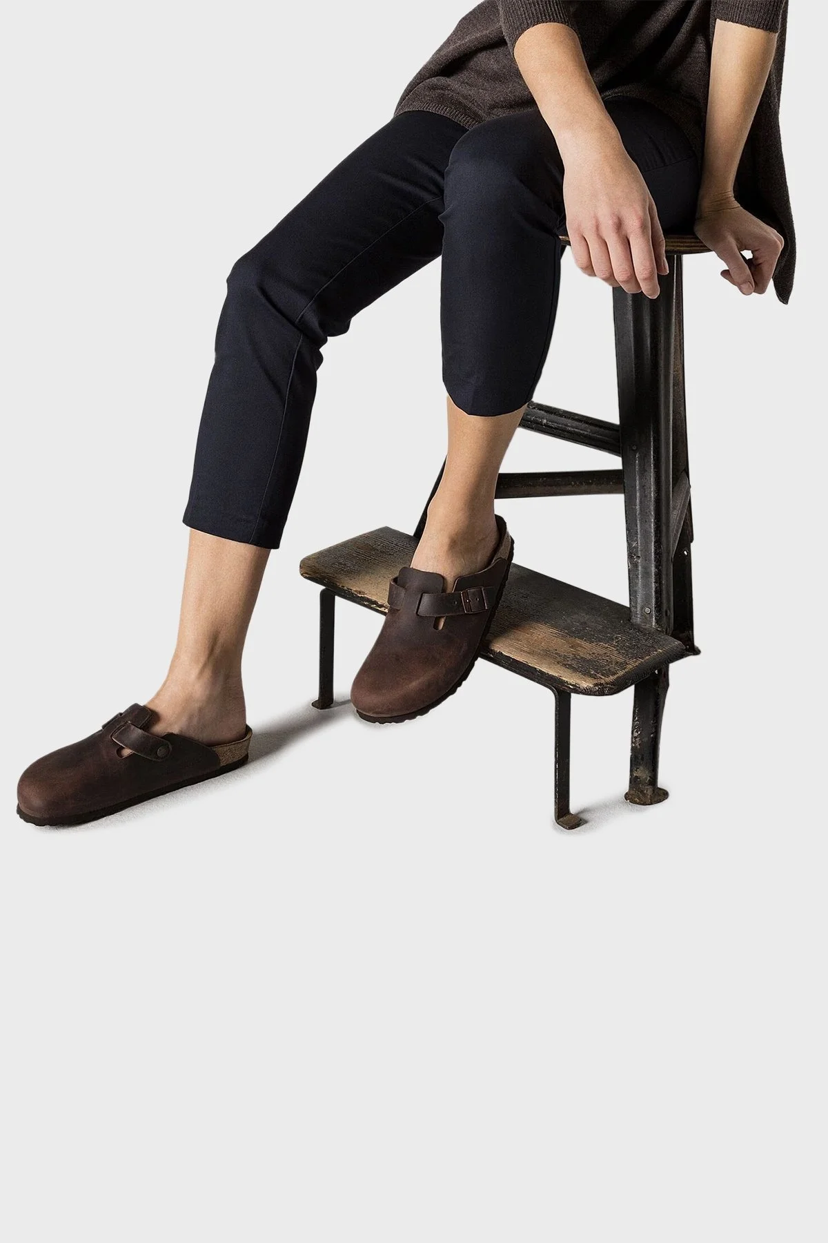 Birkenstock Boston Sfb Leoi Deri Kermer Detaylı Unisex Terlik 159713 KOYU KAHVE - 2