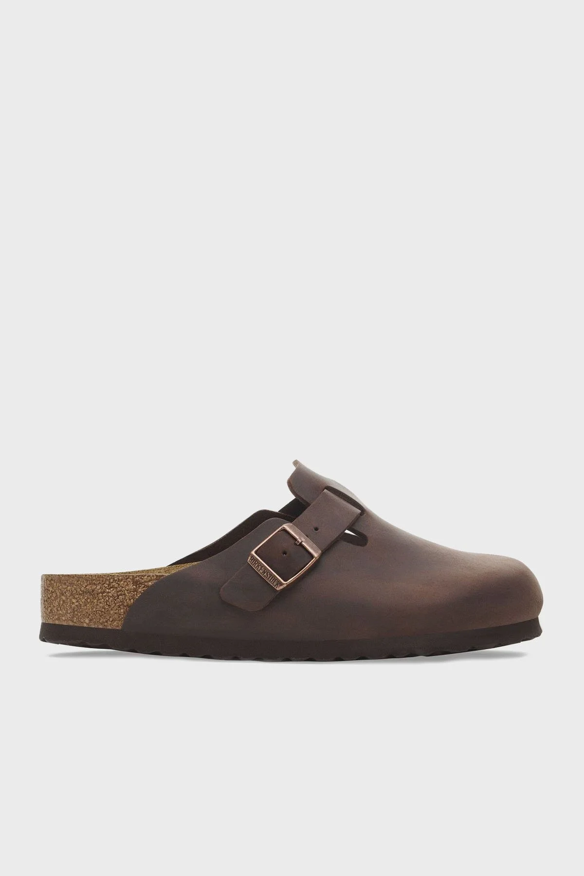 Birkenstock Boston Deri Kemer Detaylı Unisex Terlik 159713 KOYU KAHVE - 1