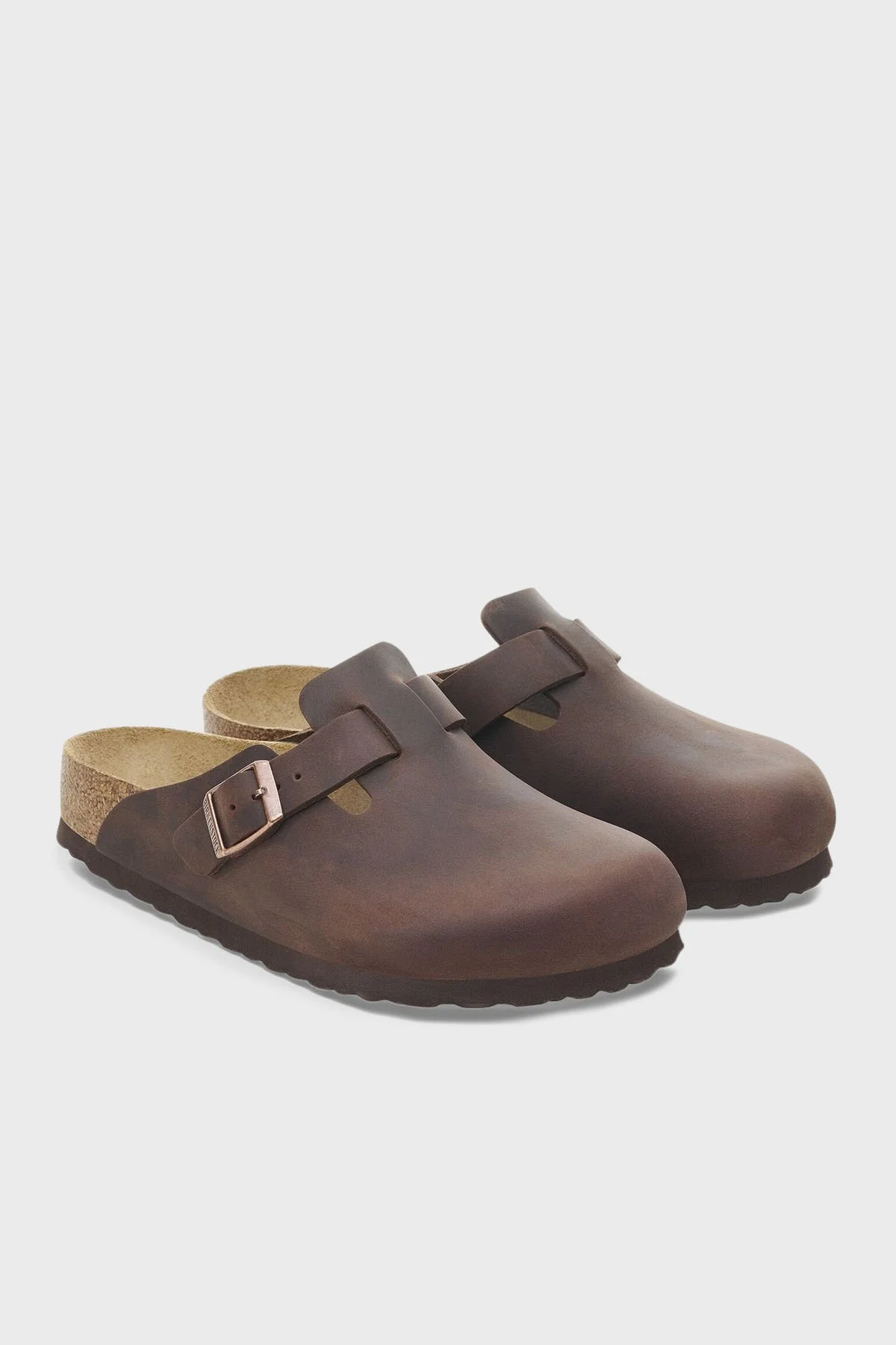 Birkenstock Boston Deri Kemer Detaylı Unisex Terlik 159713 KOYU KAHVE - 4