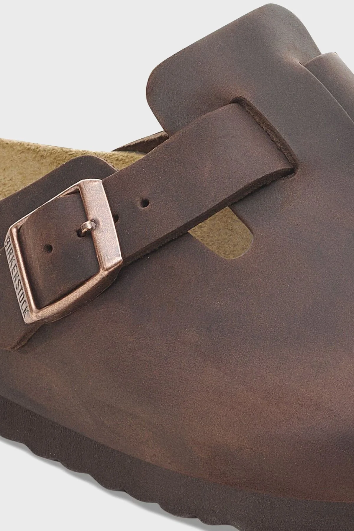 Birkenstock Boston Deri Kemer Detaylı Unisex Terlik 159713 KOYU KAHVE - 6