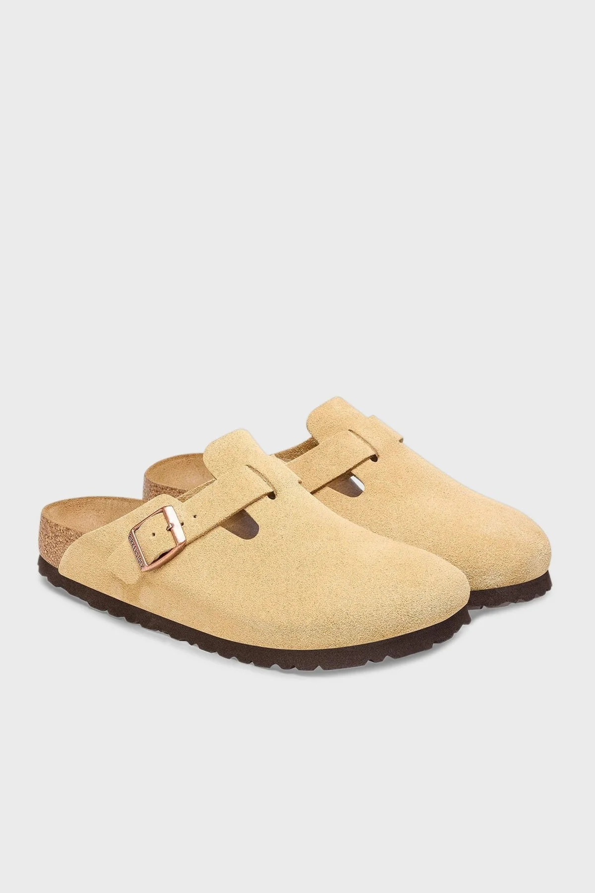 Birkenstock Boston Vl Kemer Detaylı Süet Unisex Terlik 1026164 BEJ - 2