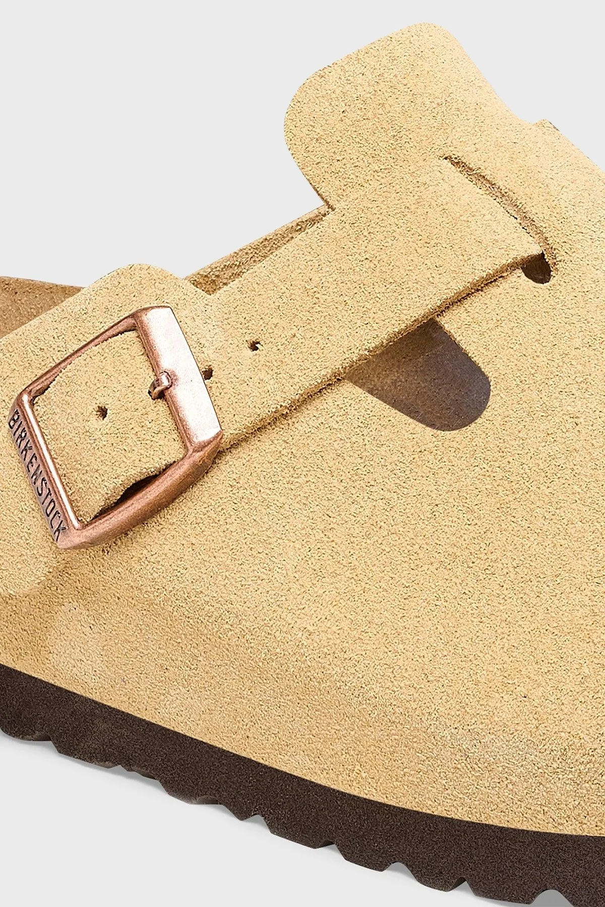 Birkenstock Boston Vl Kemer Detaylı Süet Unisex Terlik 1026164 BEJ - 5