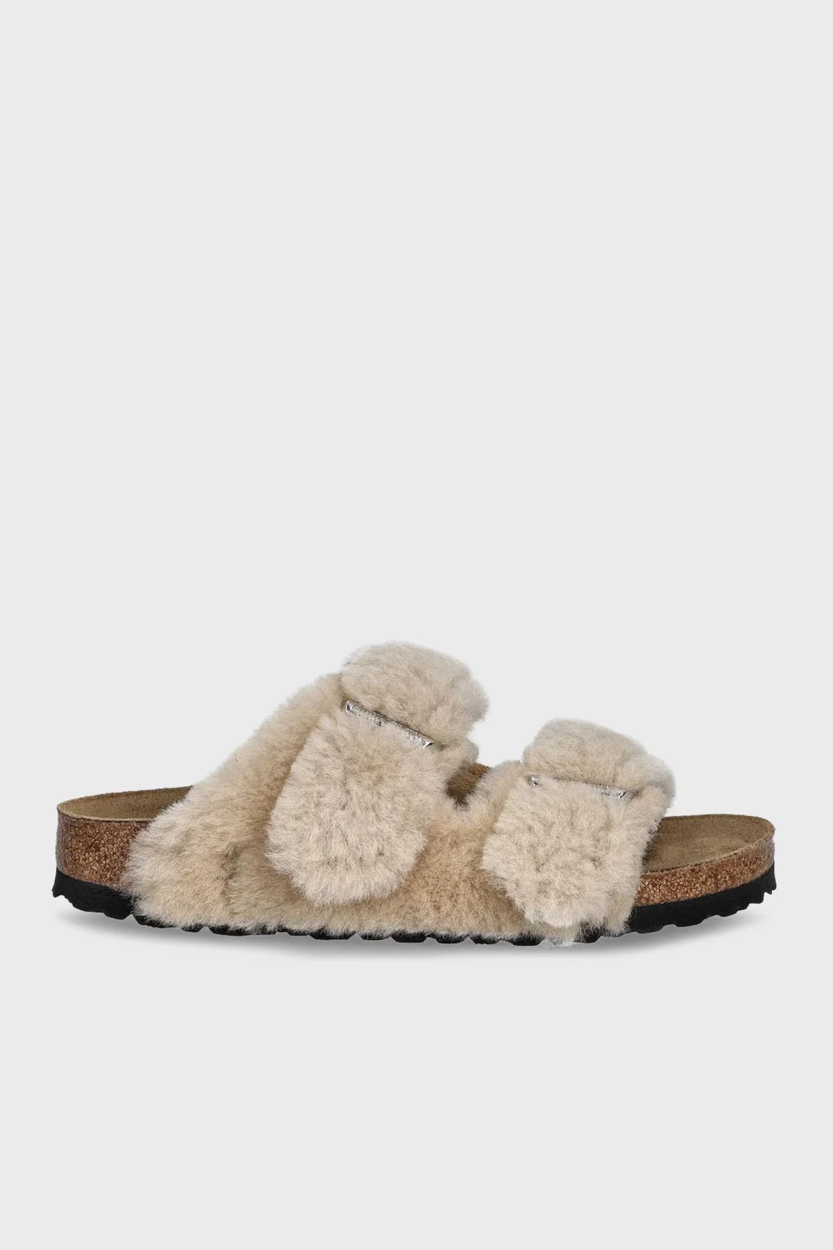 Birkenstock Yünlü Bantlı Unisex Terlik 01030275 BEJ - 3