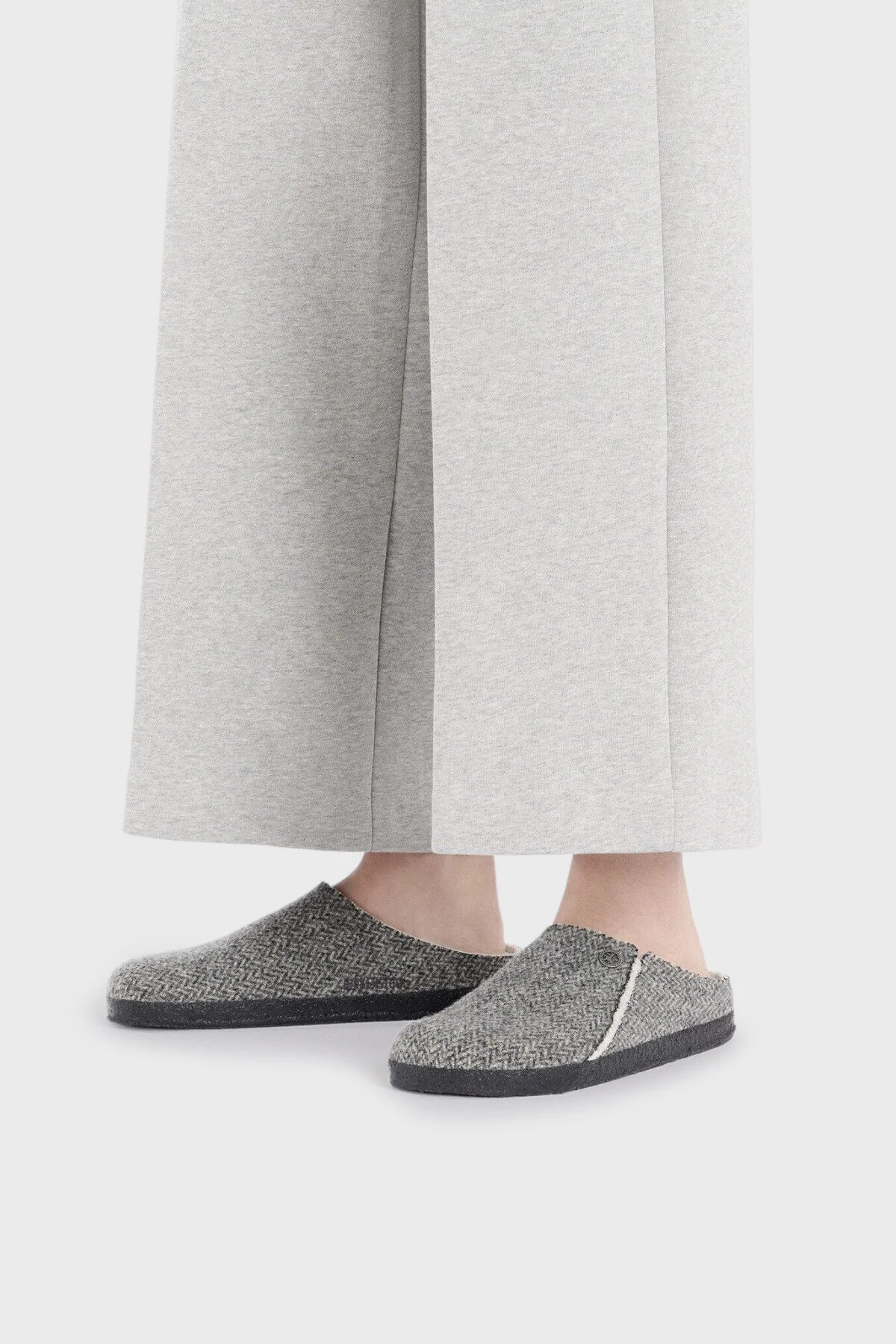 Birkenstock Zermatt Desenli Keçe Ev Unisex Terlik 1028049 KOYU GRİ - 2