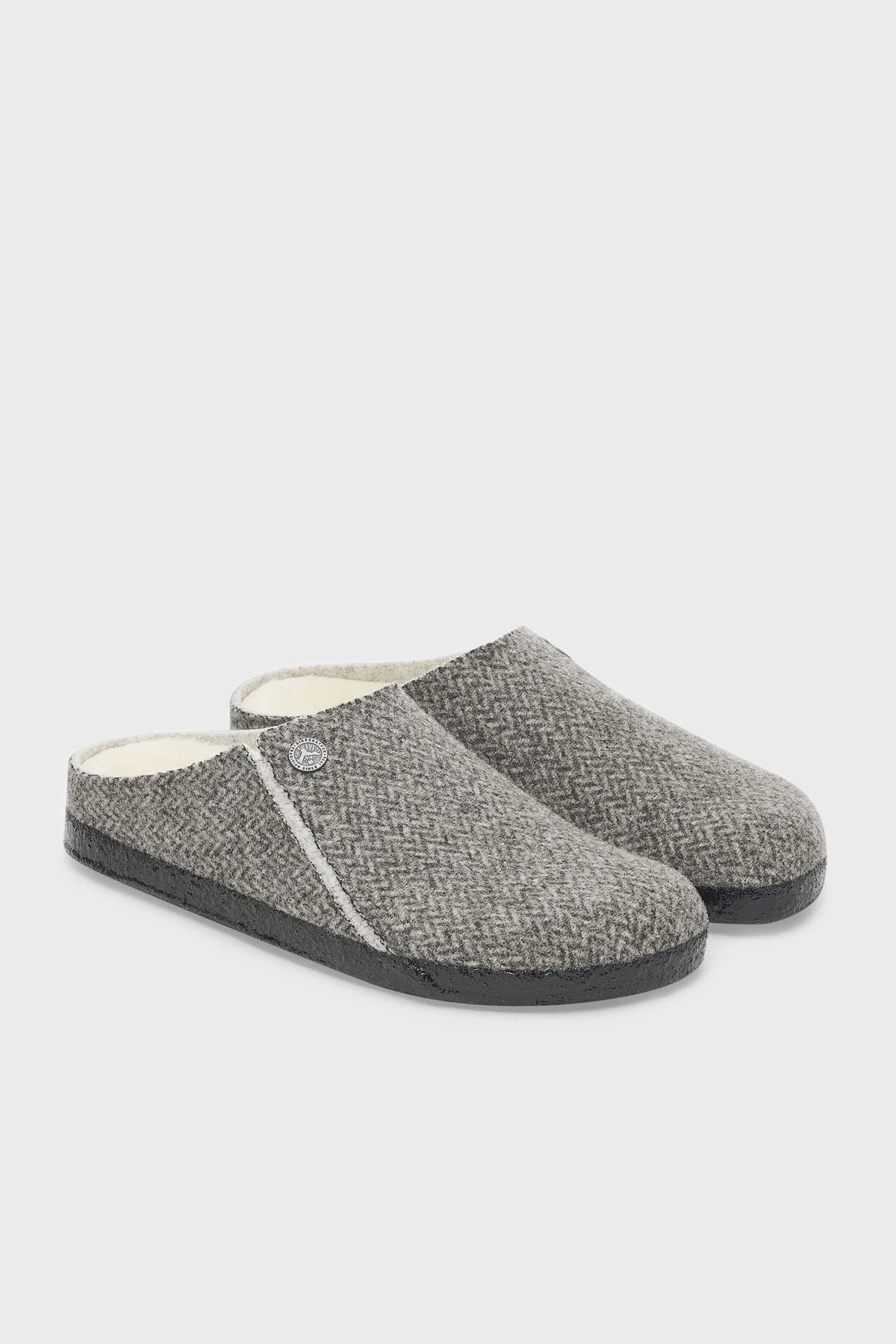 Birkenstock Zermatt Desenli Keçe Ev Unisex Terlik 1028049 KOYU GRİ - 6