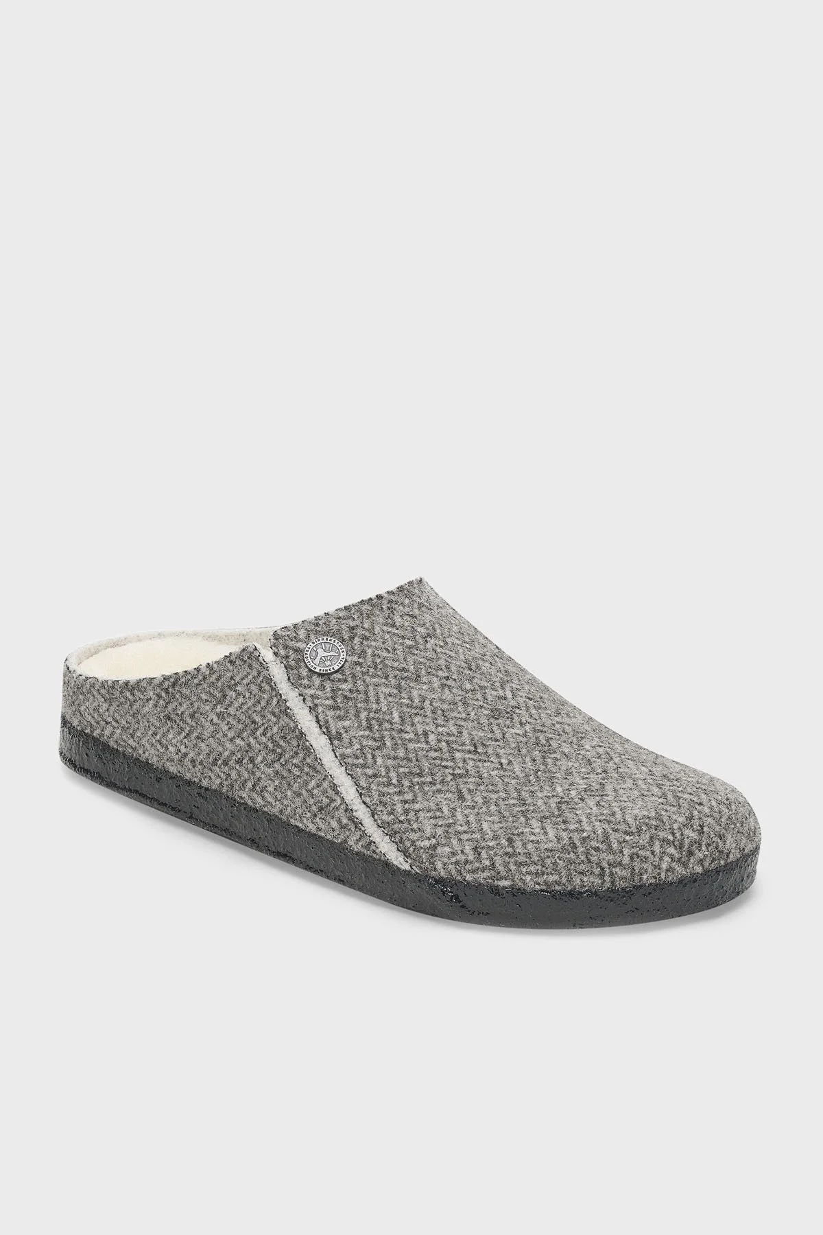Birkenstock Zermatt Desenli Keçe Ev Unisex Terlik 1028049 KOYU GRİ - 4