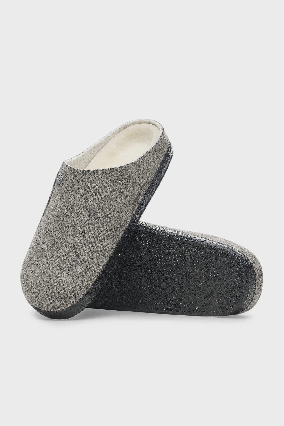Birkenstock Zermatt Desenli Keçe Ev Unisex Terlik 1028049 KOYU GRİ - 7