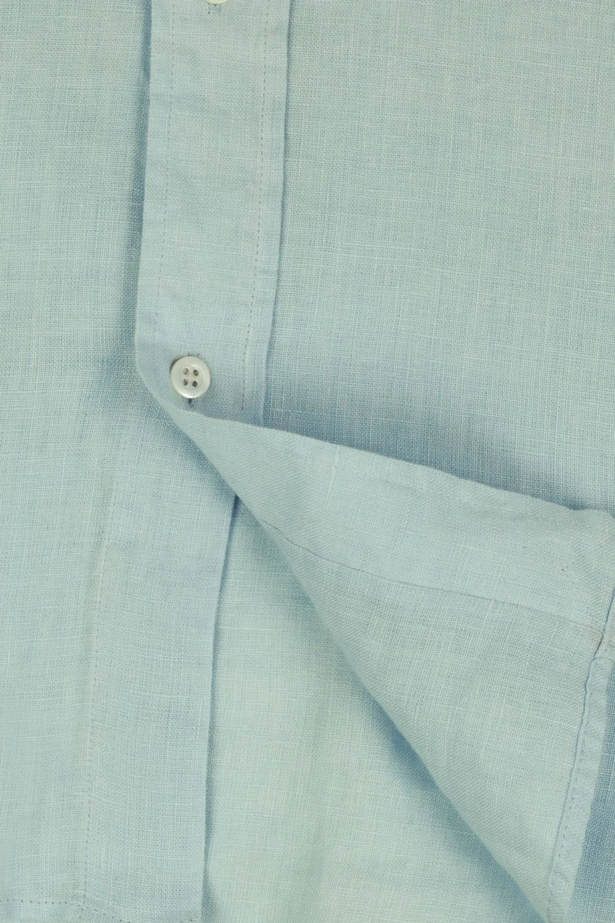 Bluemint % 100 Keten Comfort Fit Düğmeli Yaka Erkek Gömlek BM25002003MS 1144 AÇIK HAKİ - 6