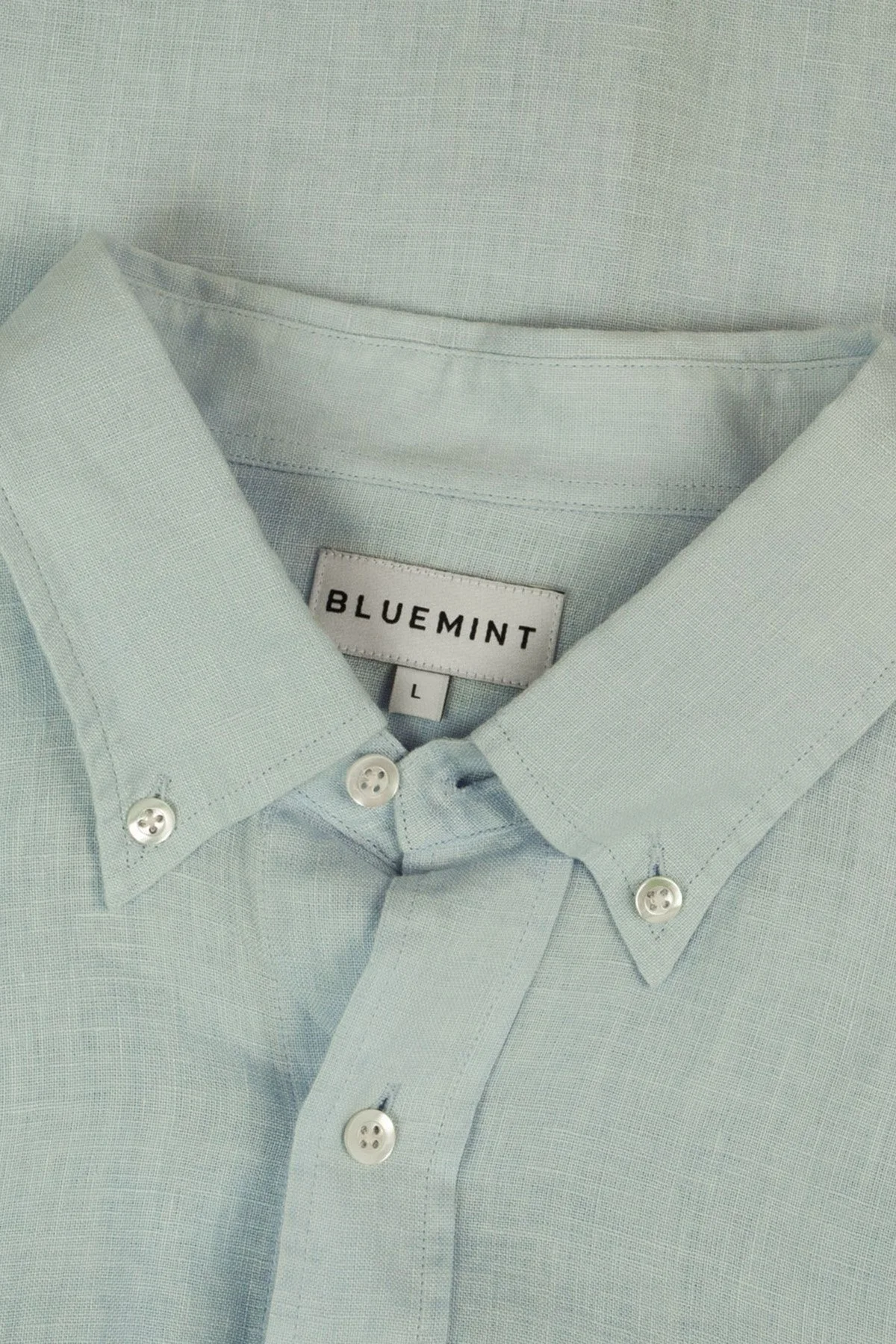 Bluemint % 100 Keten Comfort Fit Düğmeli Yaka Erkek Gömlek BM25002003MS 1144 AÇIK HAKİ - 7