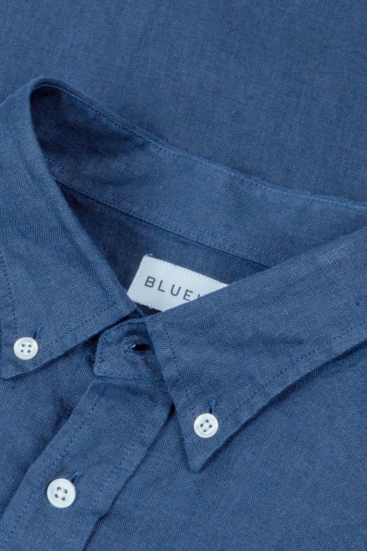 Bluemint % 100 Keten Comfort Fit Düğmeli Yaka Erkek Gömlek BM25002003MS 1157 MAVİ - 2