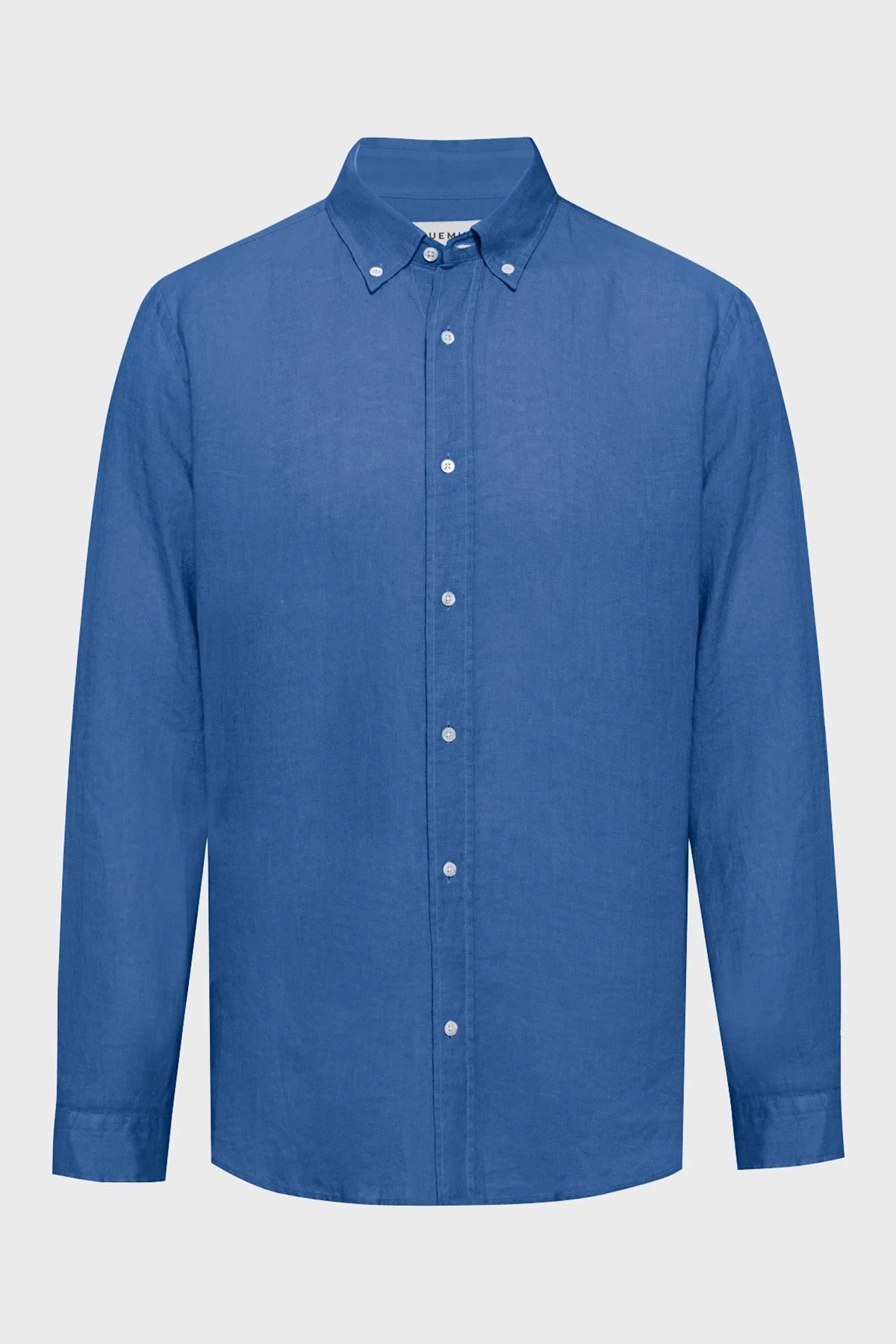 Bluemint % 100 Keten Comfort Fit Düğmeli Yaka Erkek Gömlek BM25002003MS 1157 MAVİ - 5