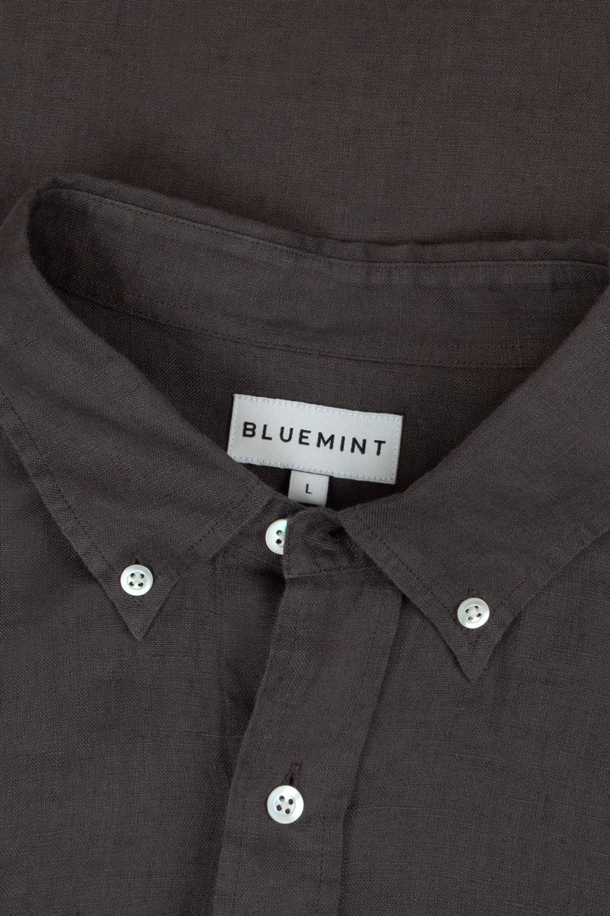 Bluemint % 100 Keten Comfort Fit Düğmeli Yaka Erkek Gömlek BM25002003MS 1175 ANTRASİT - 3