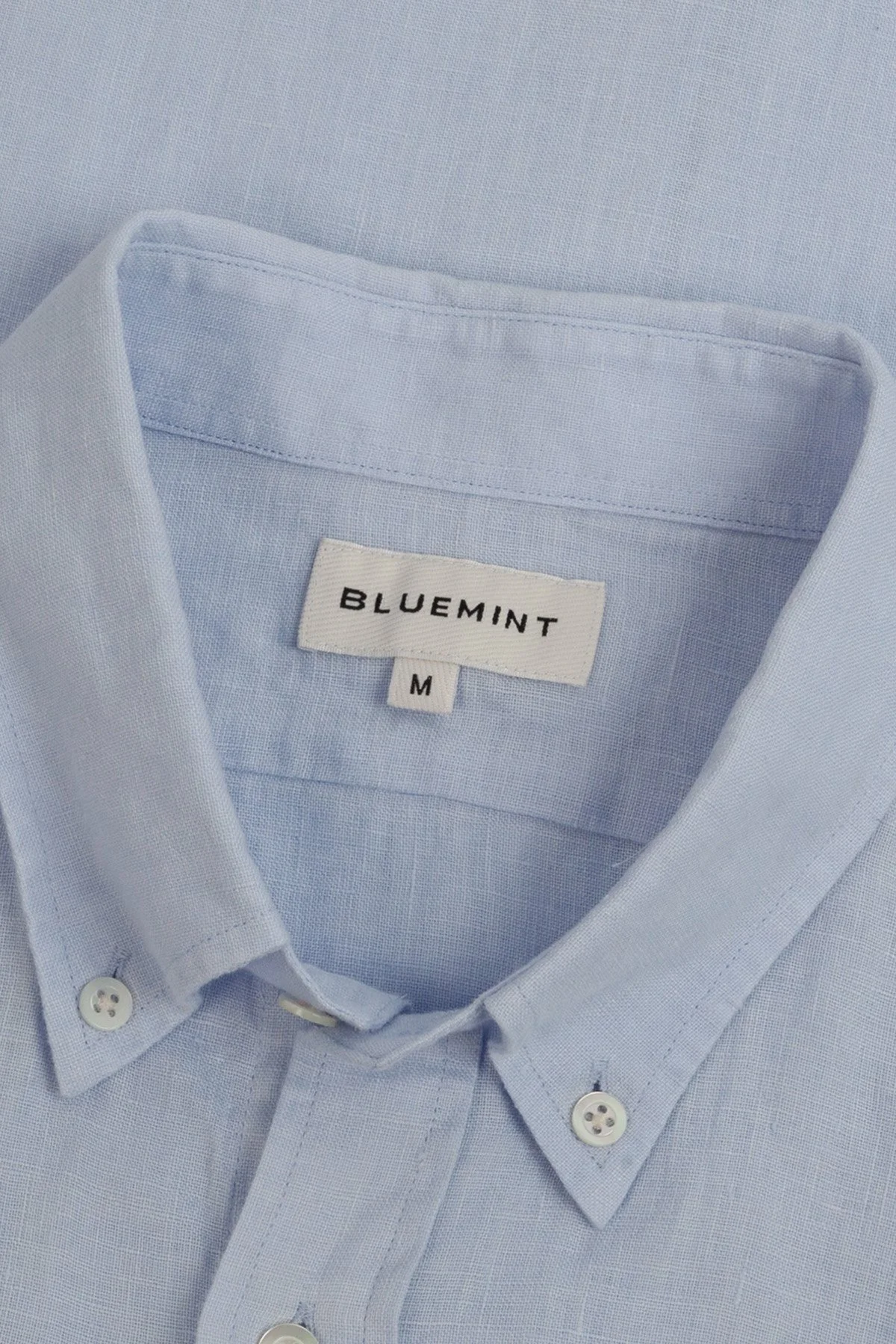 Bluemint % 100 Keten Comfort Fit Düğmeli Yaka Erkek Gömlek BM25002003MS 1209 AÇIK MAVİ - 7