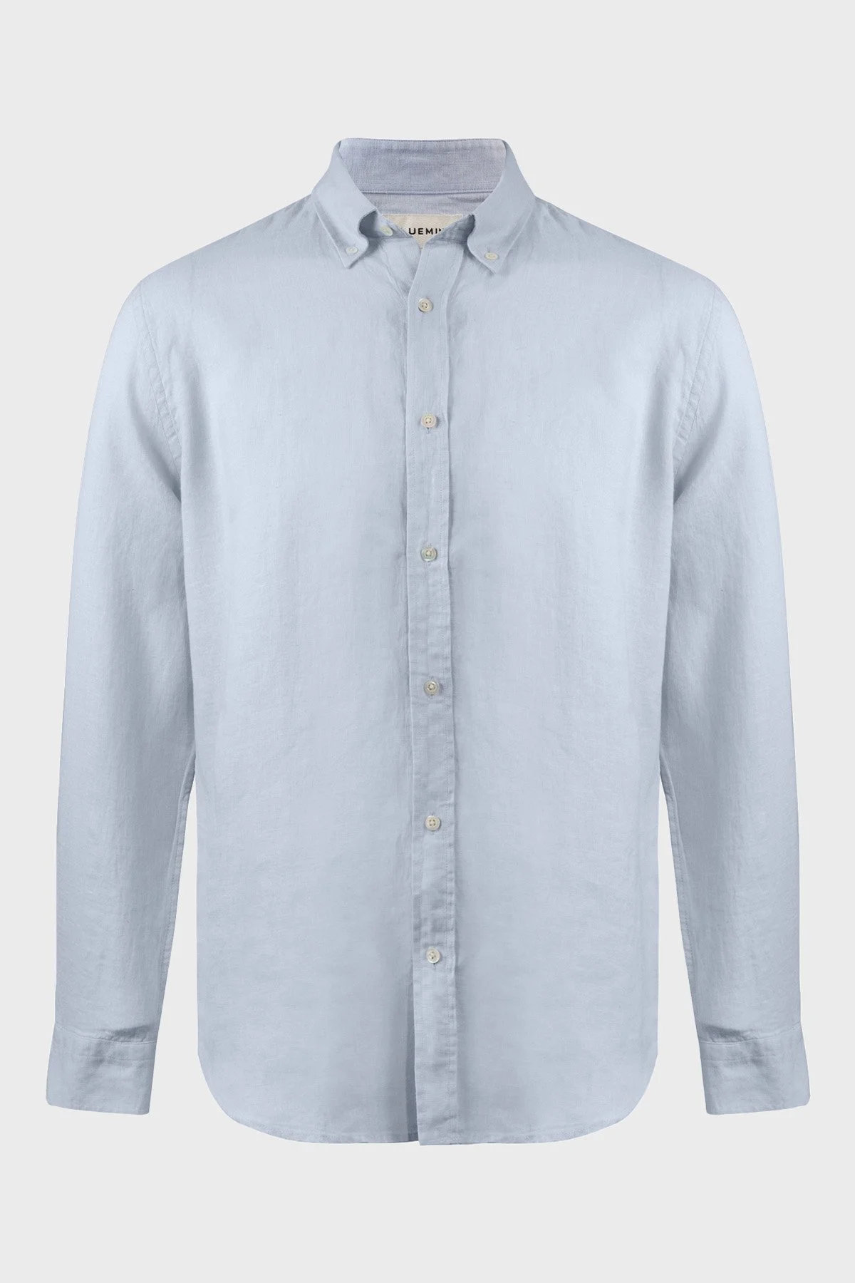 Bluemint % 100 Keten Comfort Fit Düğmeli Yaka Erkek Gömlek BM25002003MS 1209 AÇIK MAVİ - 8