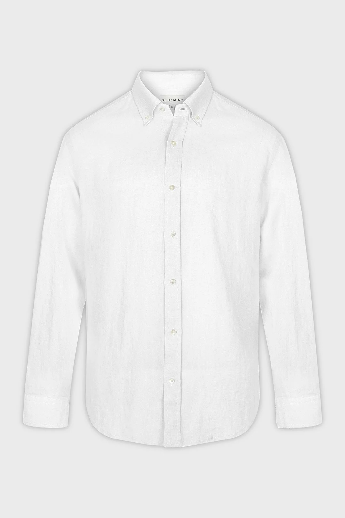 Bluemint % 100 Keten Comfort Fit Düğmeli Yaka Erkek Gömlek BM25002092MS 112 BEYAZ - 5